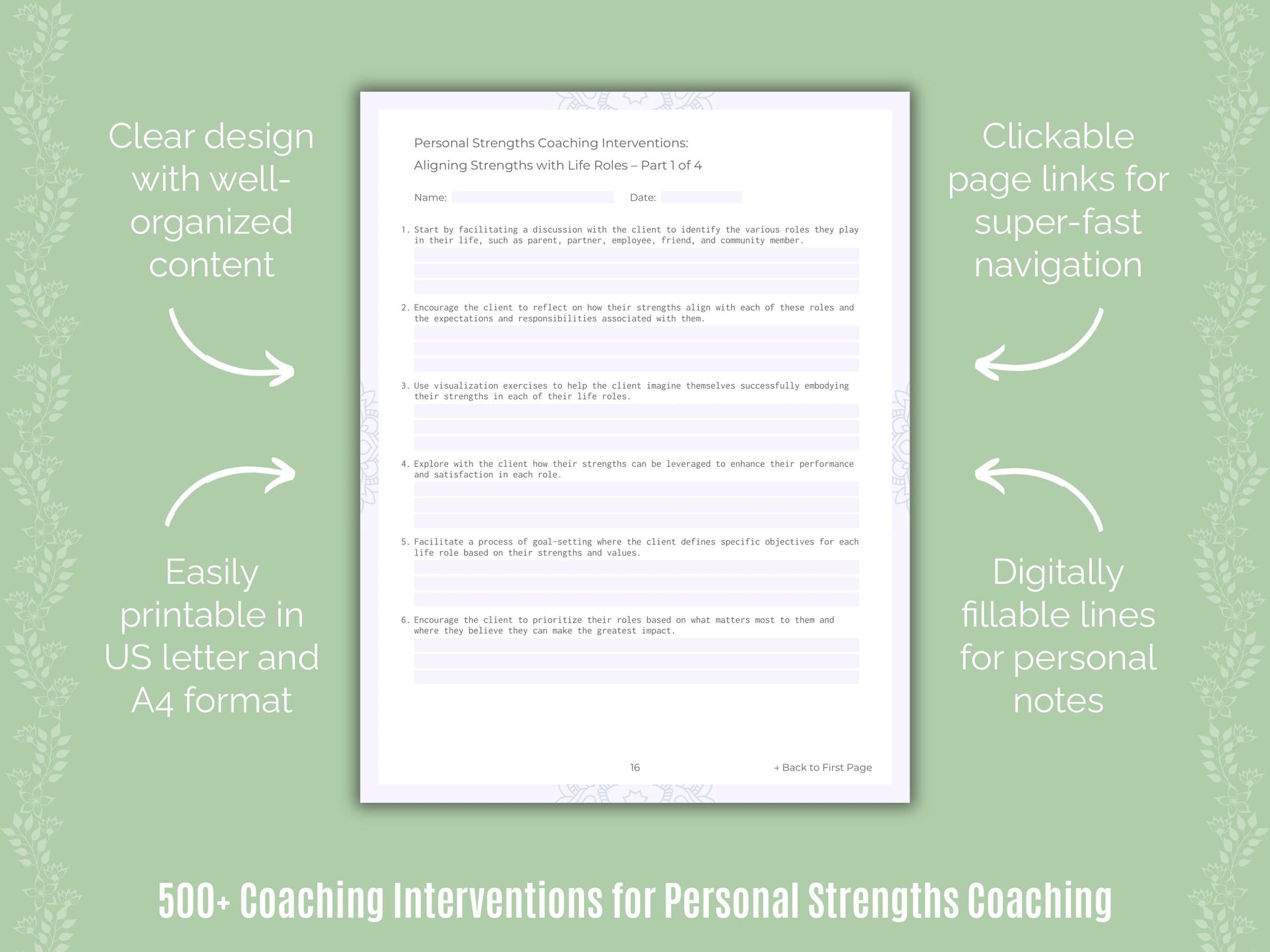 Personal Strengths Coaching Templates