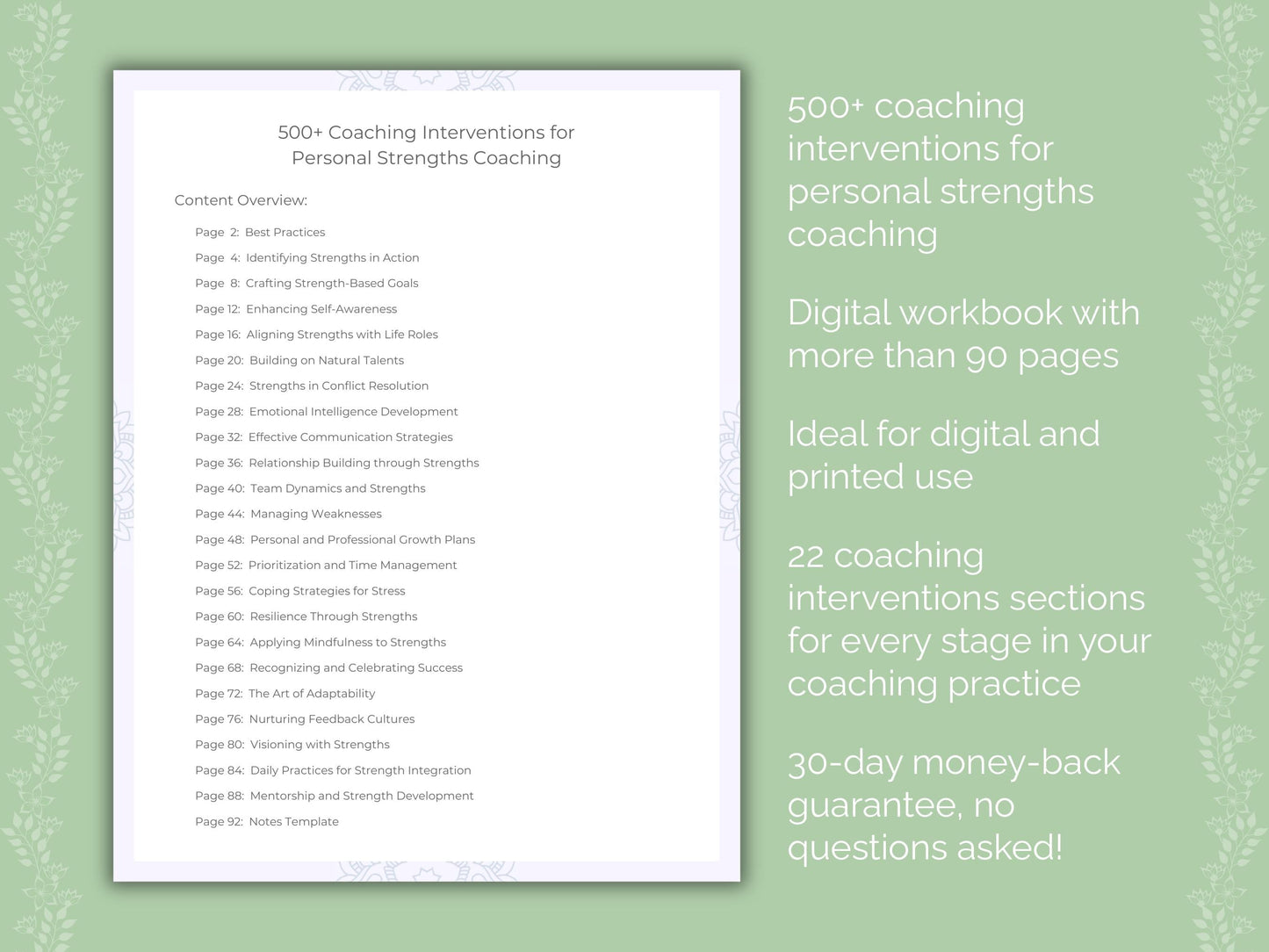 Personal Strengths Coaching Worksheets