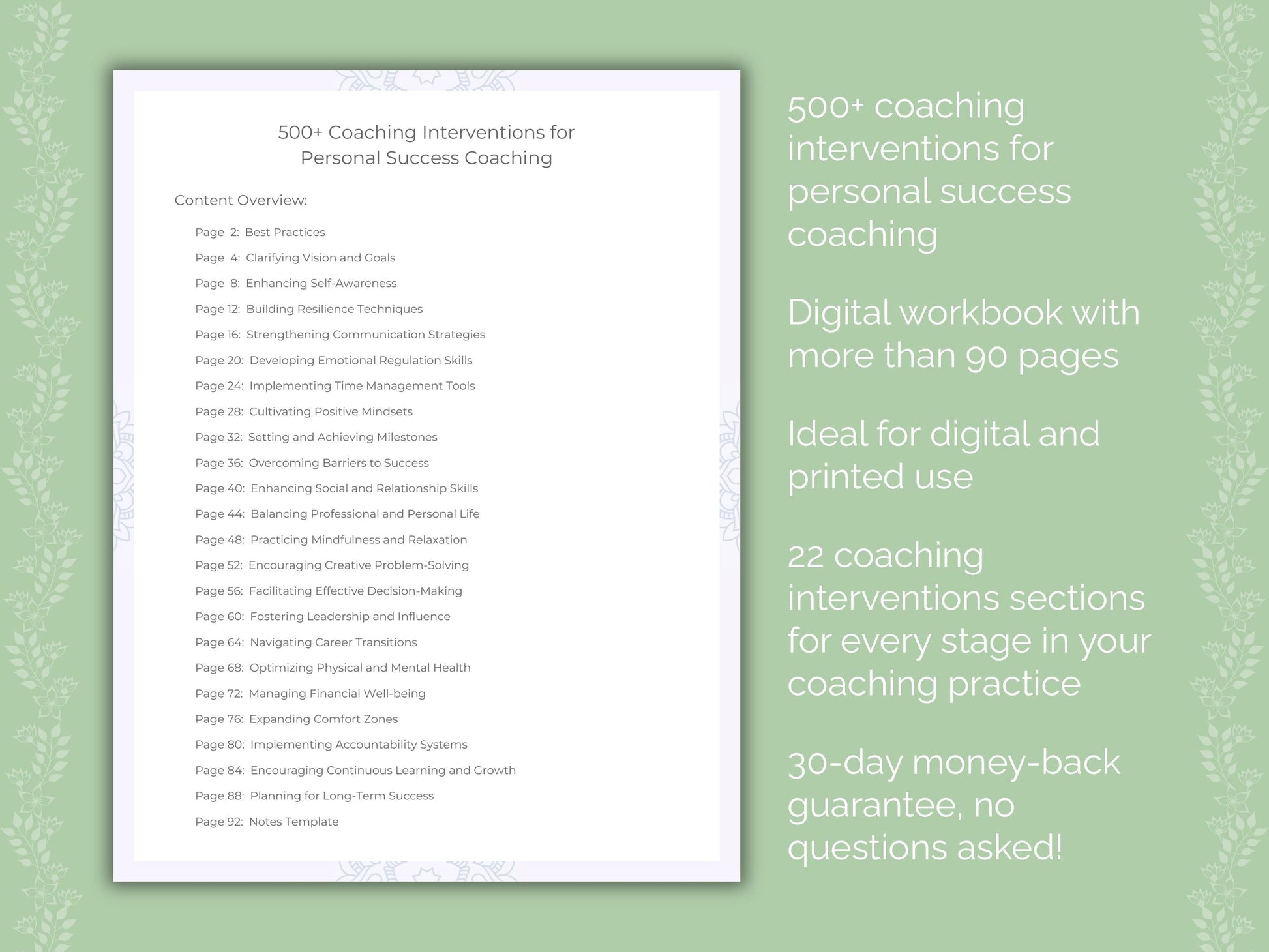 Personal Success Coaching Worksheets