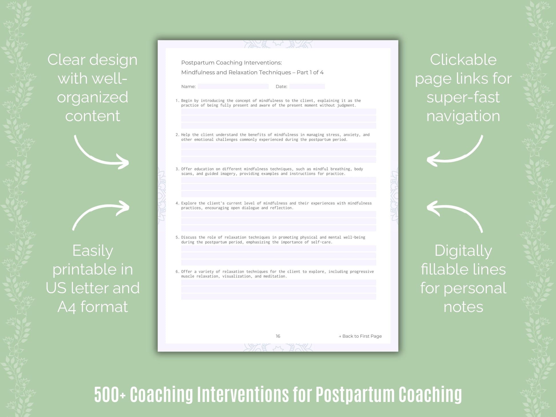 Postpartum Coaching Templates