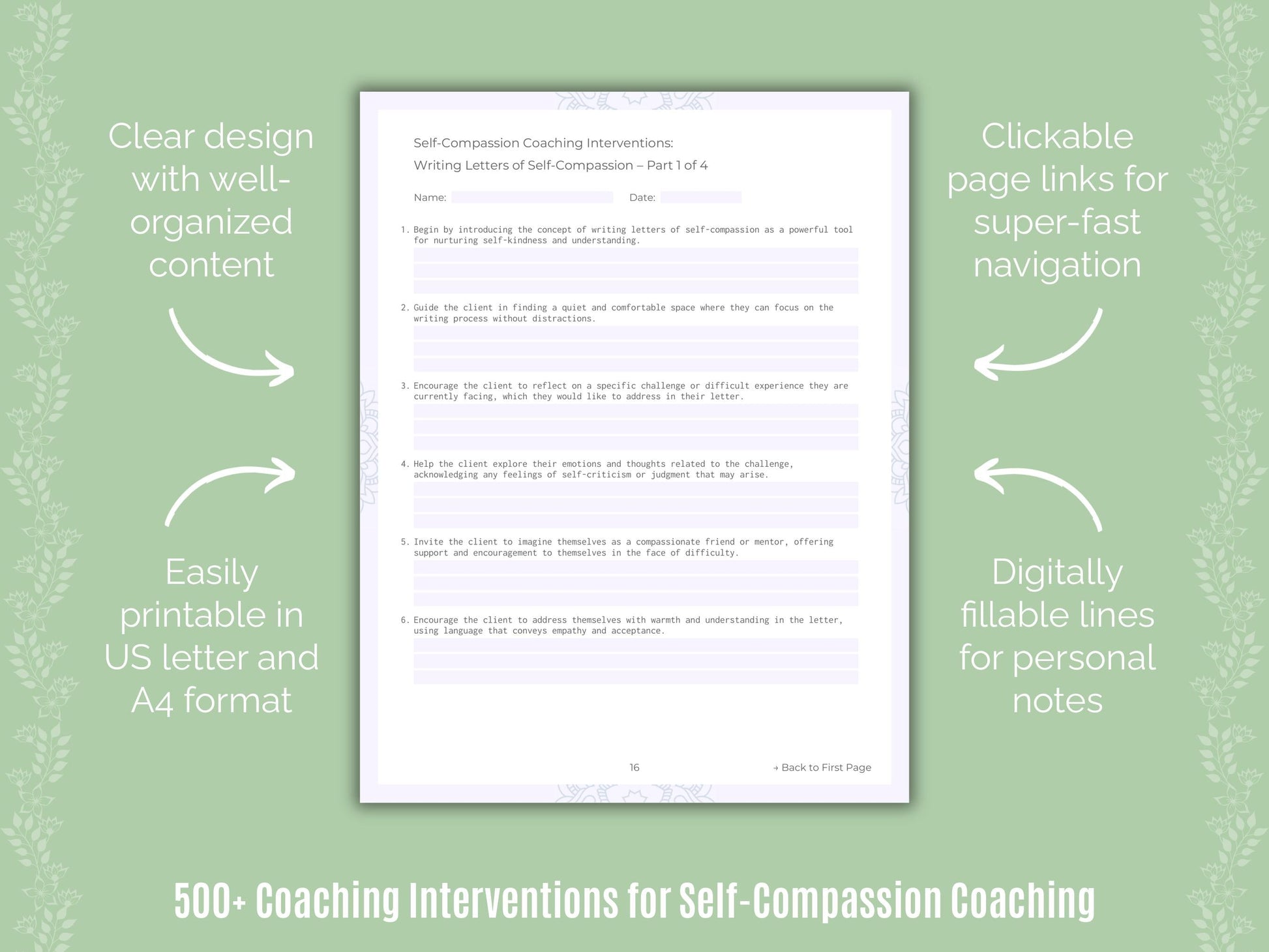 Self-Compassion Coaching Templates