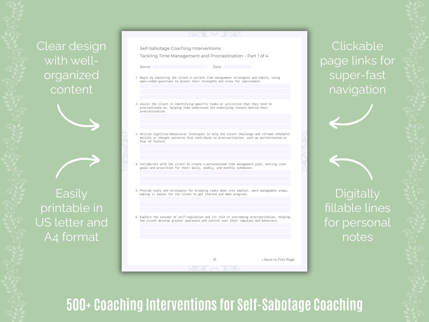 Self-Sabotage Coaching Templates