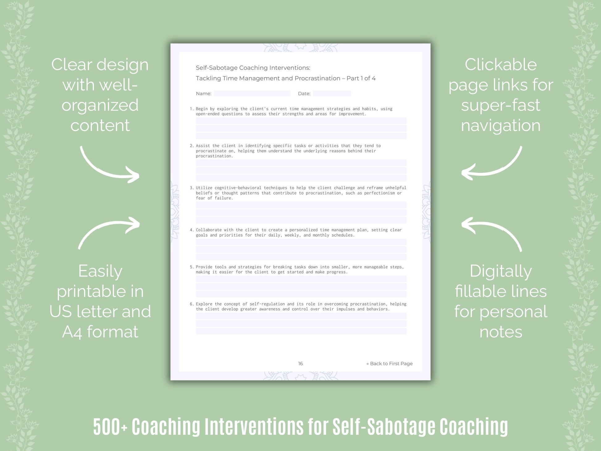 Self-Sabotage Coaching Templates