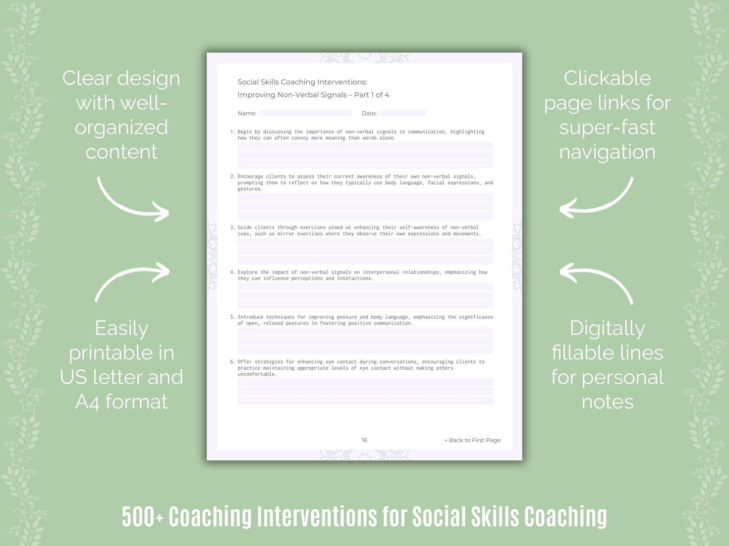 Social Skills Coaching Templates