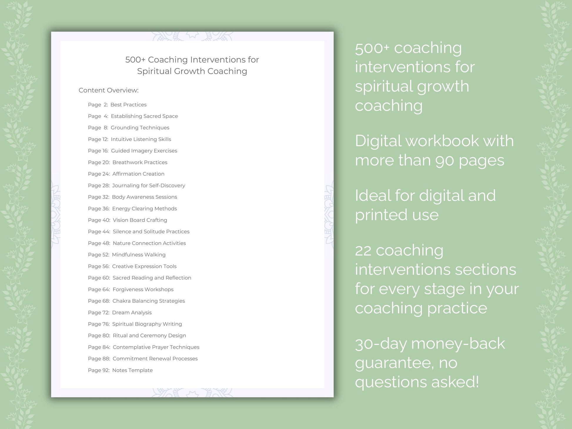 Spiritual Growth Coaching Worksheets