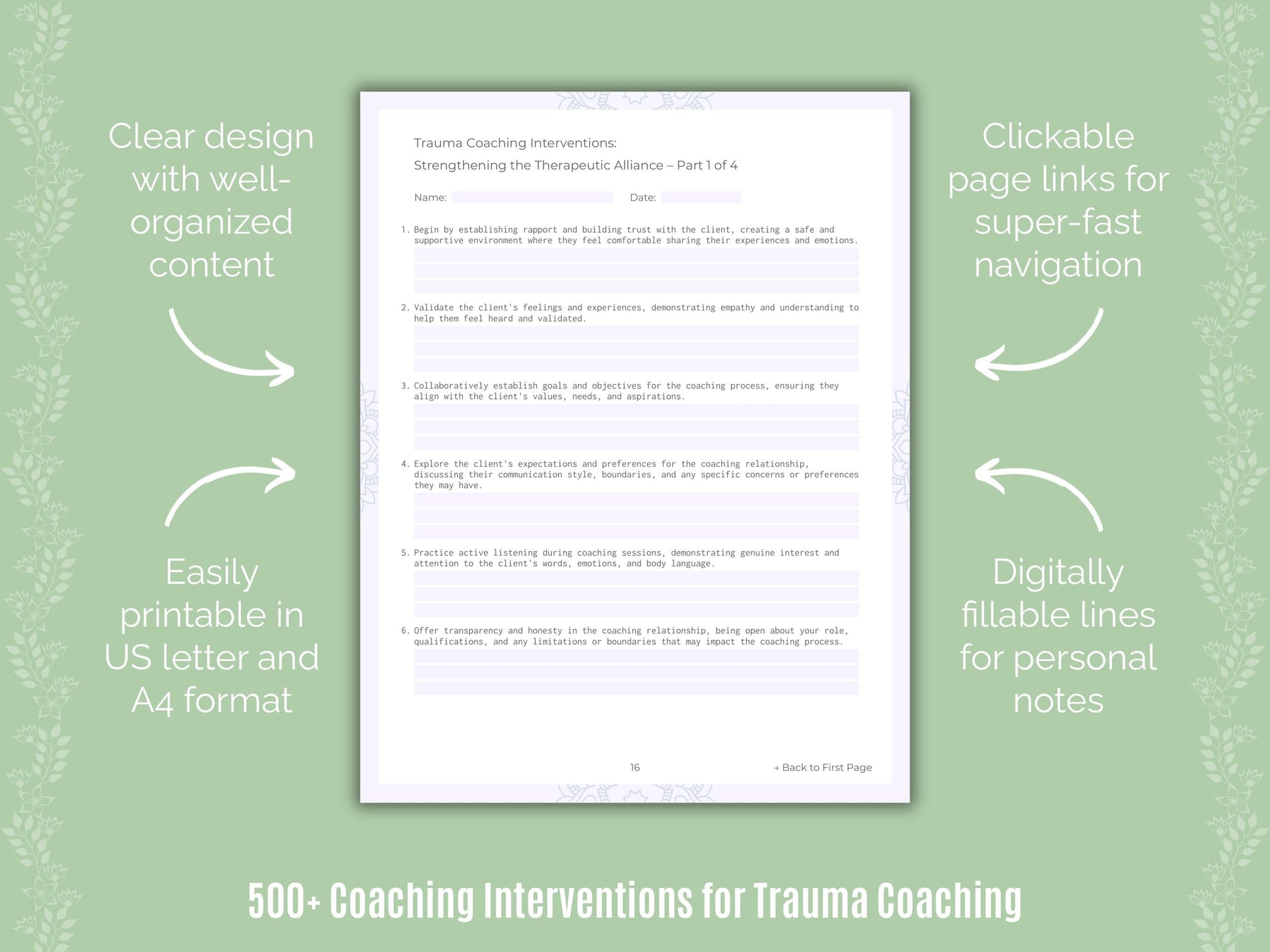 Trauma Coaching Templates