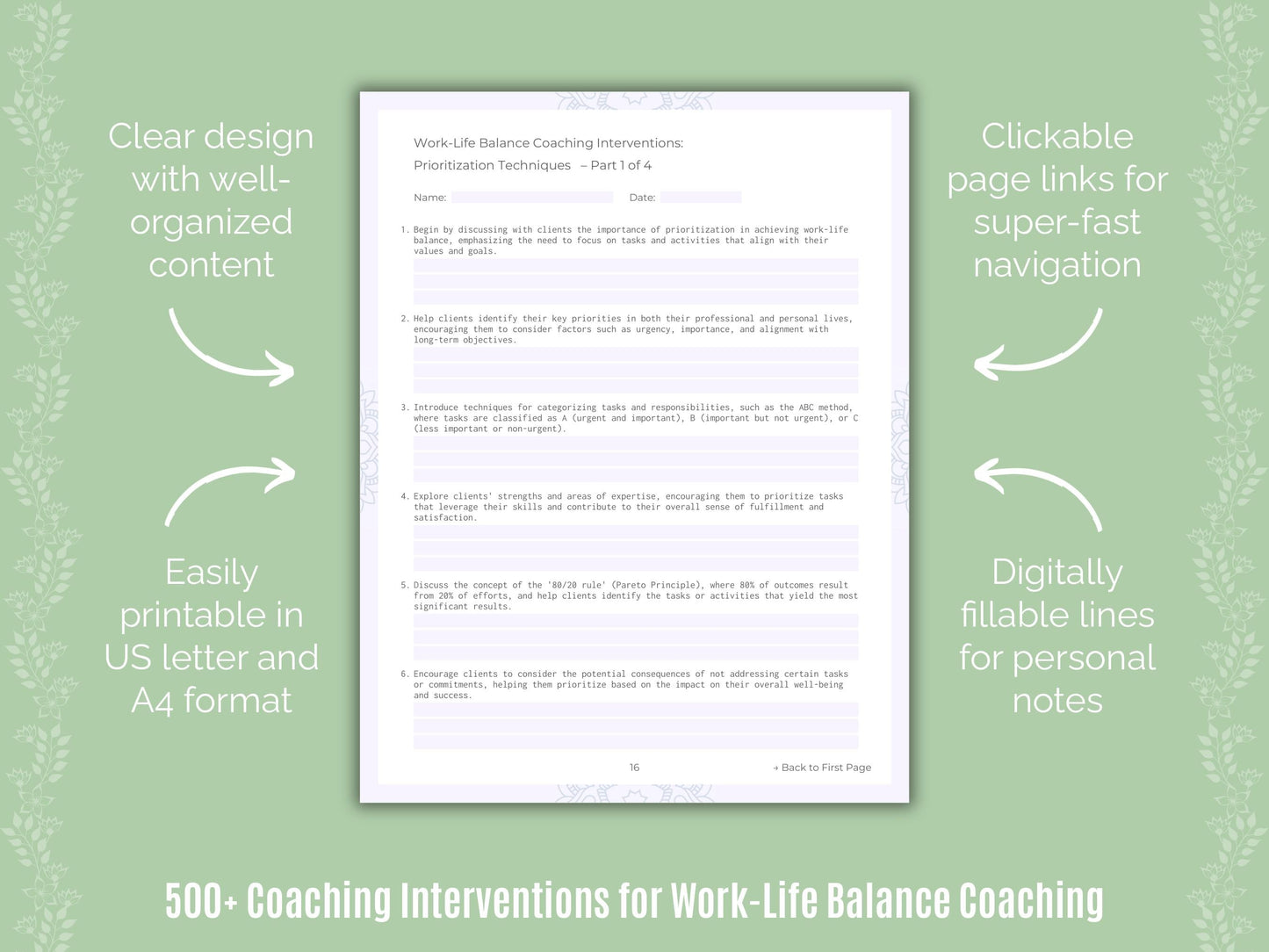 Work-Life Balance Coaching Templates