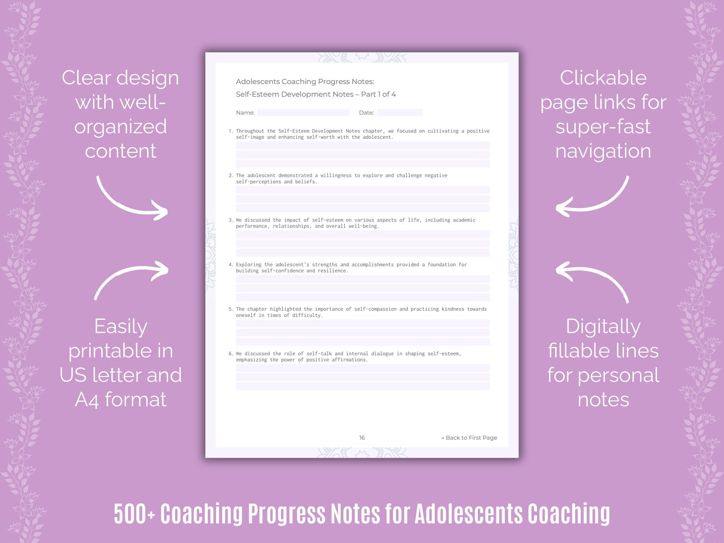 Adolescents Coaching Templates