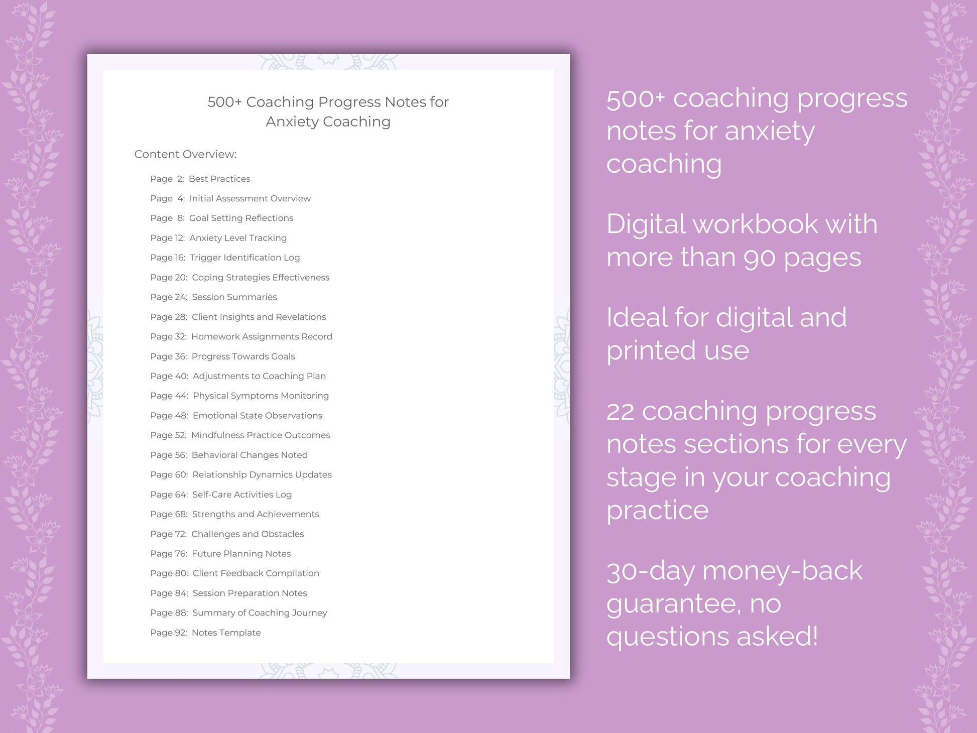 Anxiety Coaching Worksheets