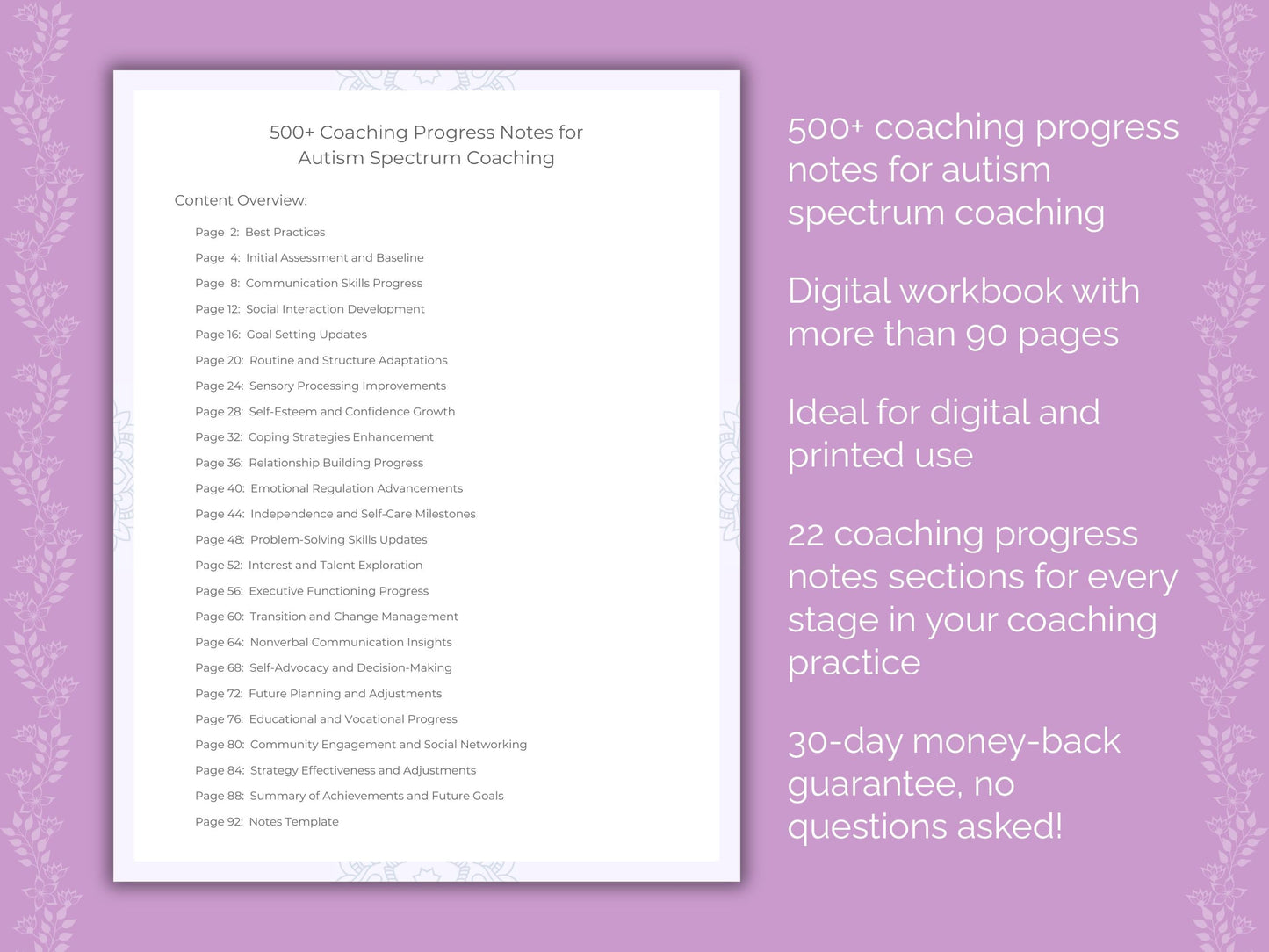 Autism Spectrum Coaching Worksheets