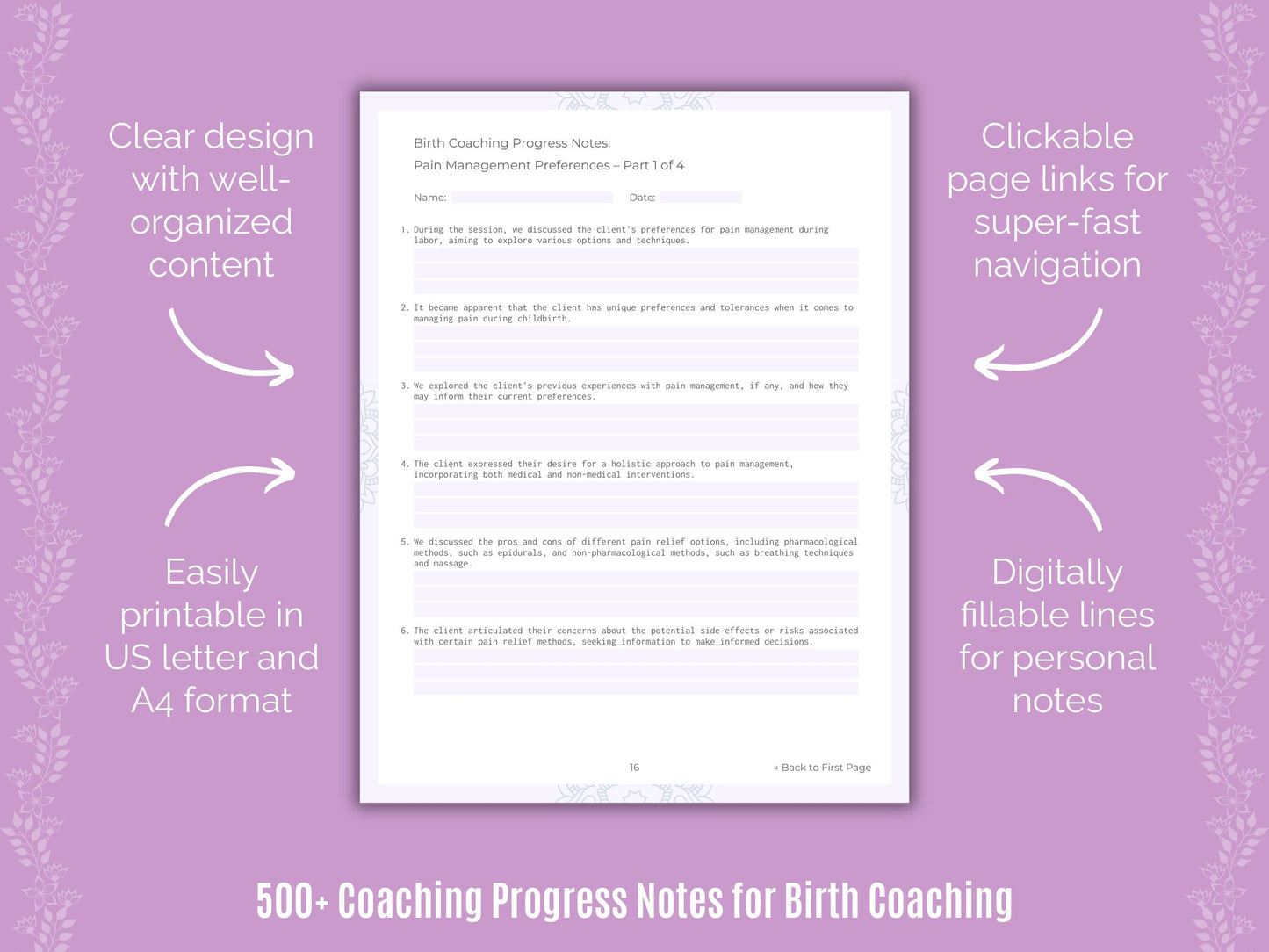 Birth Coaching Templates