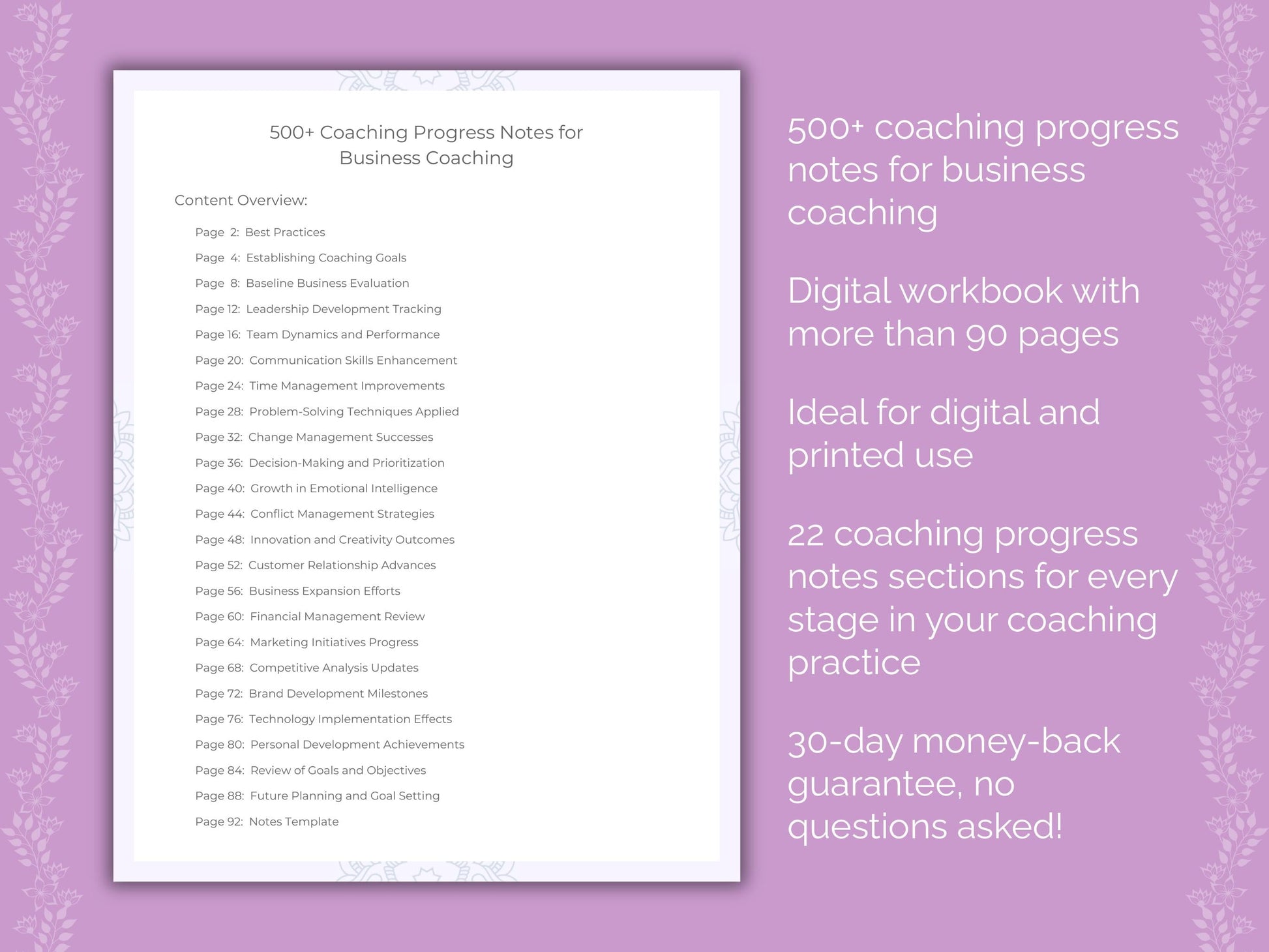 Business Coaching Worksheets