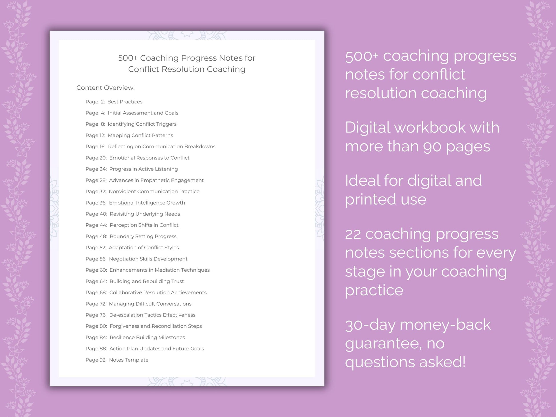 Conflict Resolution Coaching Worksheets