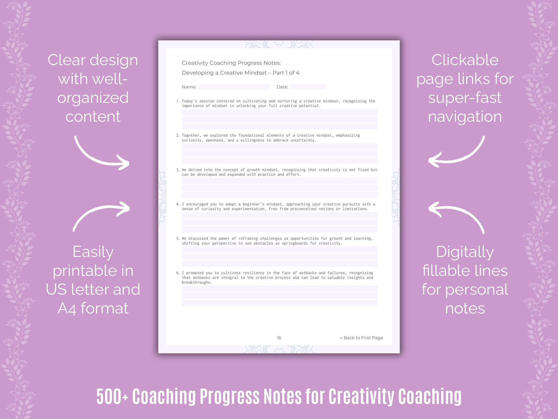 Creativity Coaching Templates