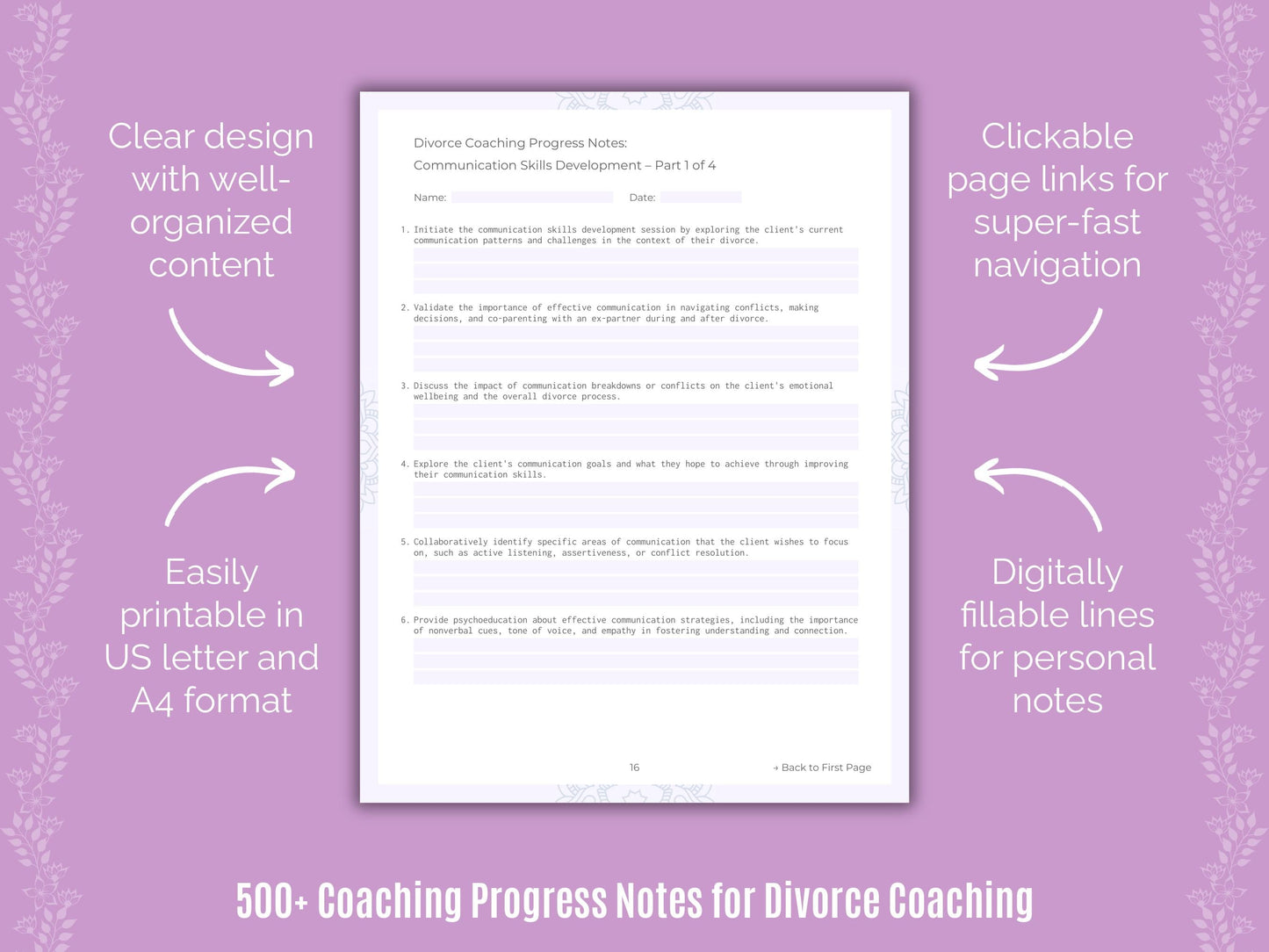 Divorce Coaching Templates