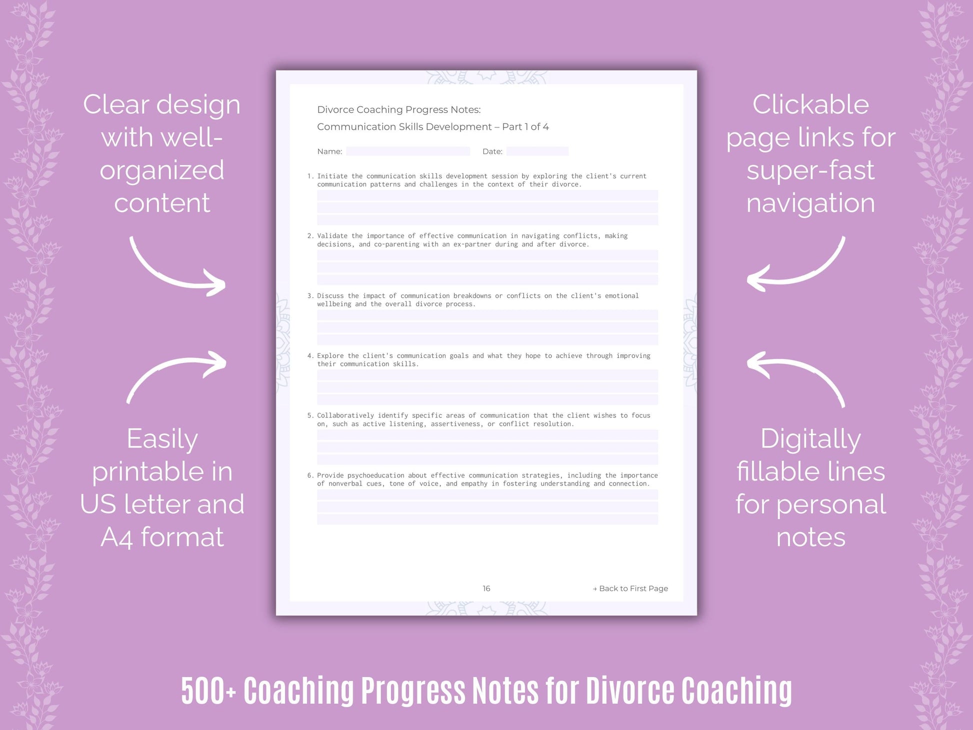 Divorce Coaching Templates