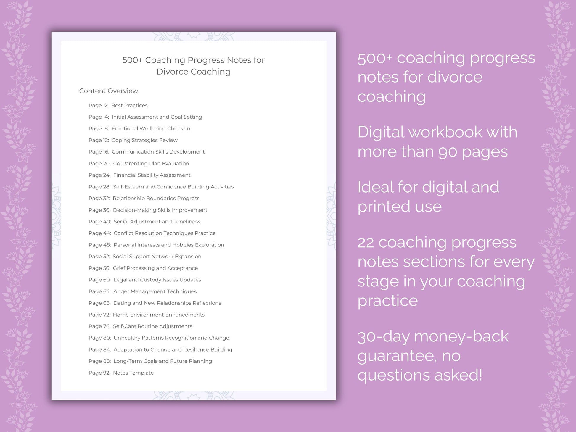 Divorce Coaching Worksheets