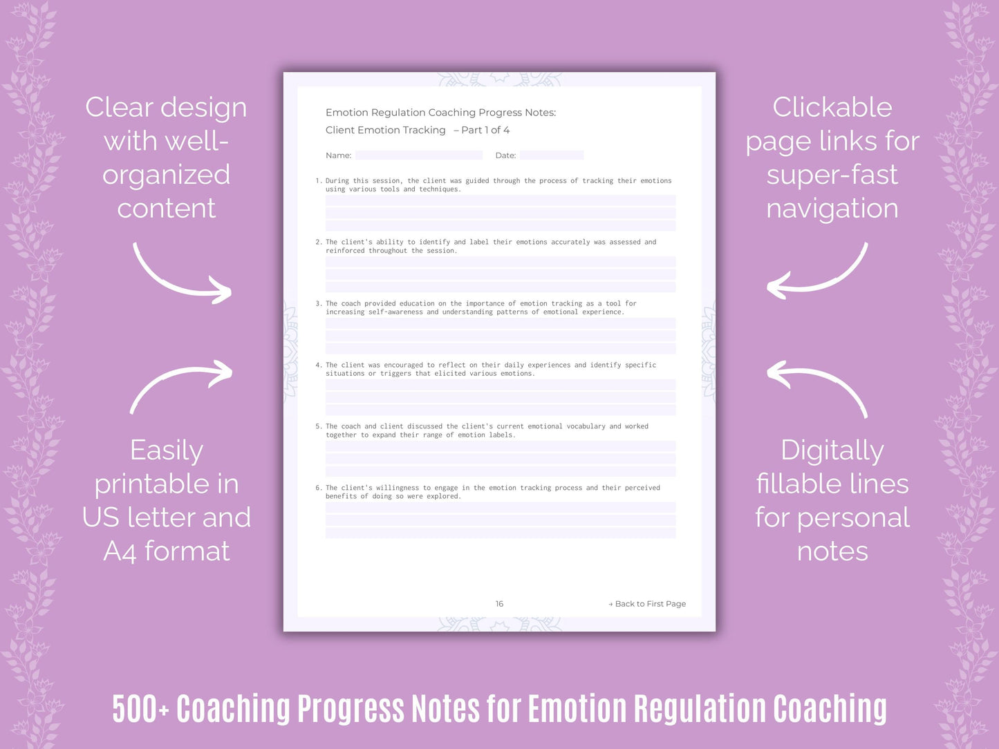 Emotion Regulation Coaching Templates