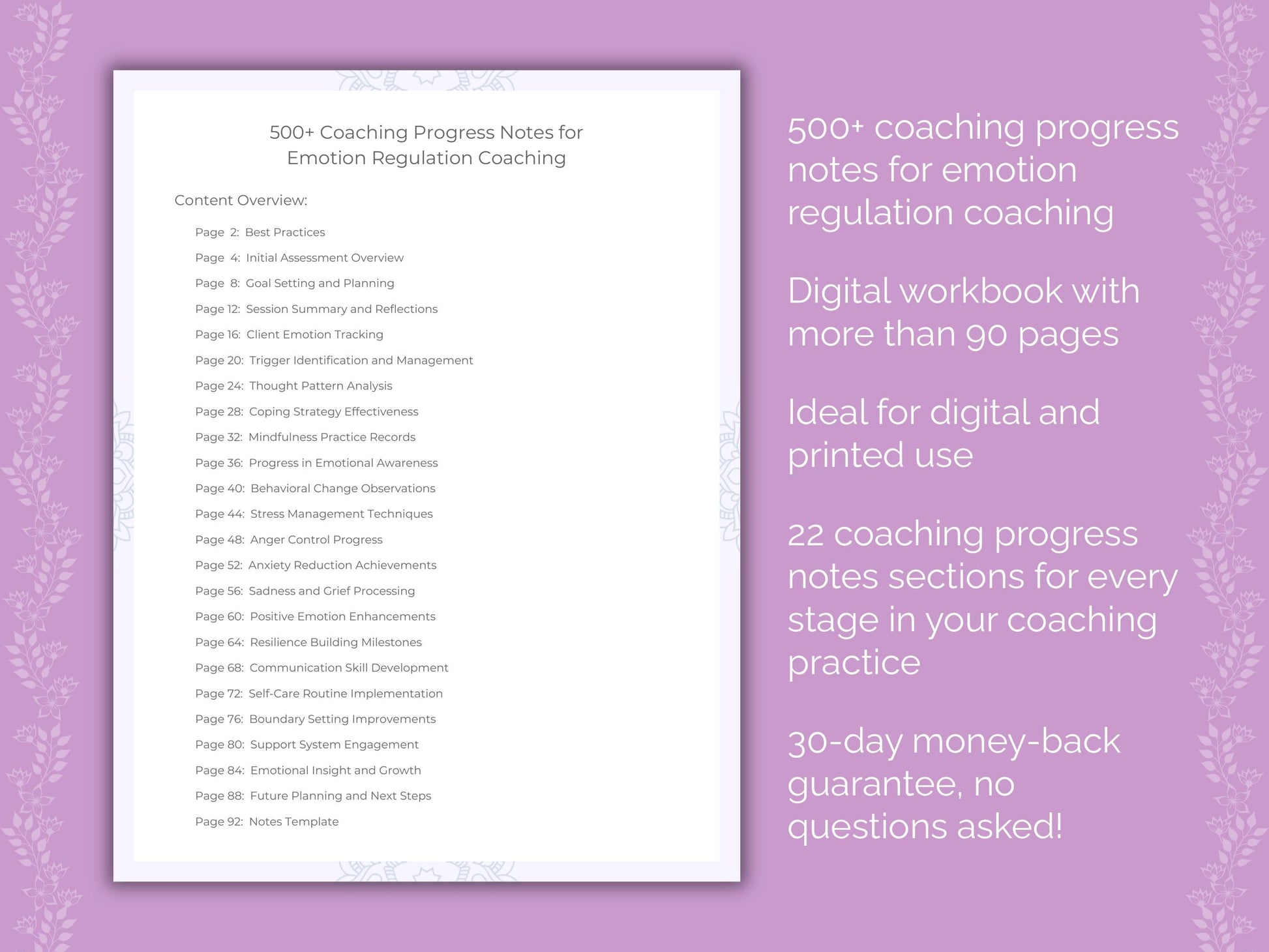 Emotion Regulation Coaching Worksheets