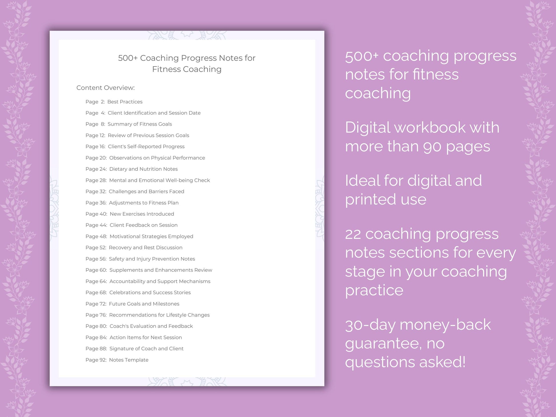 Fitness Coaching Worksheets