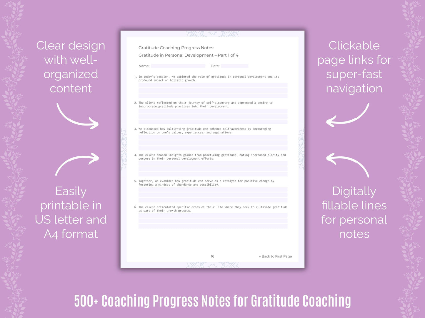 Gratitude Coaching Templates