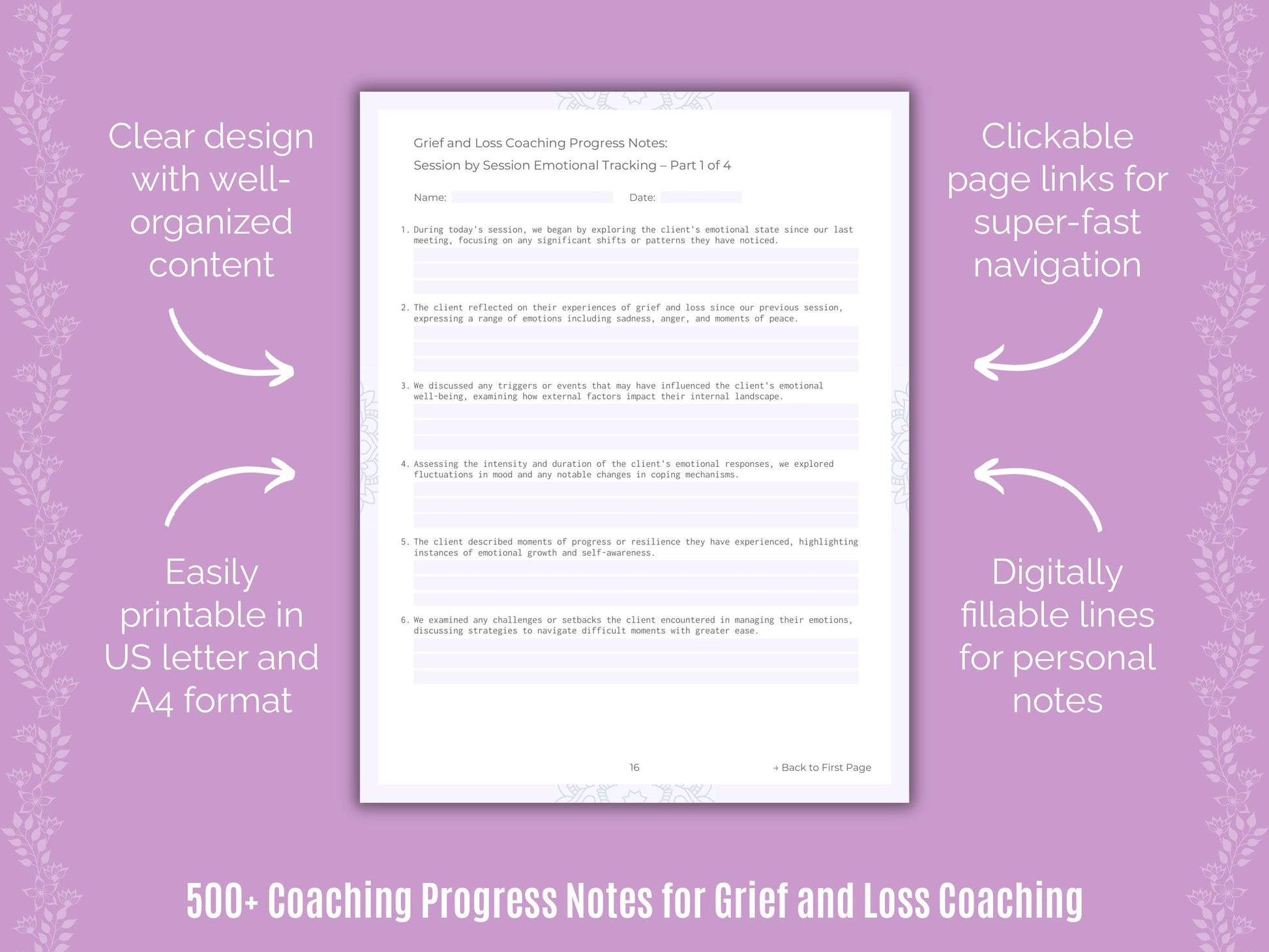 Grief and Loss Coaching Templates