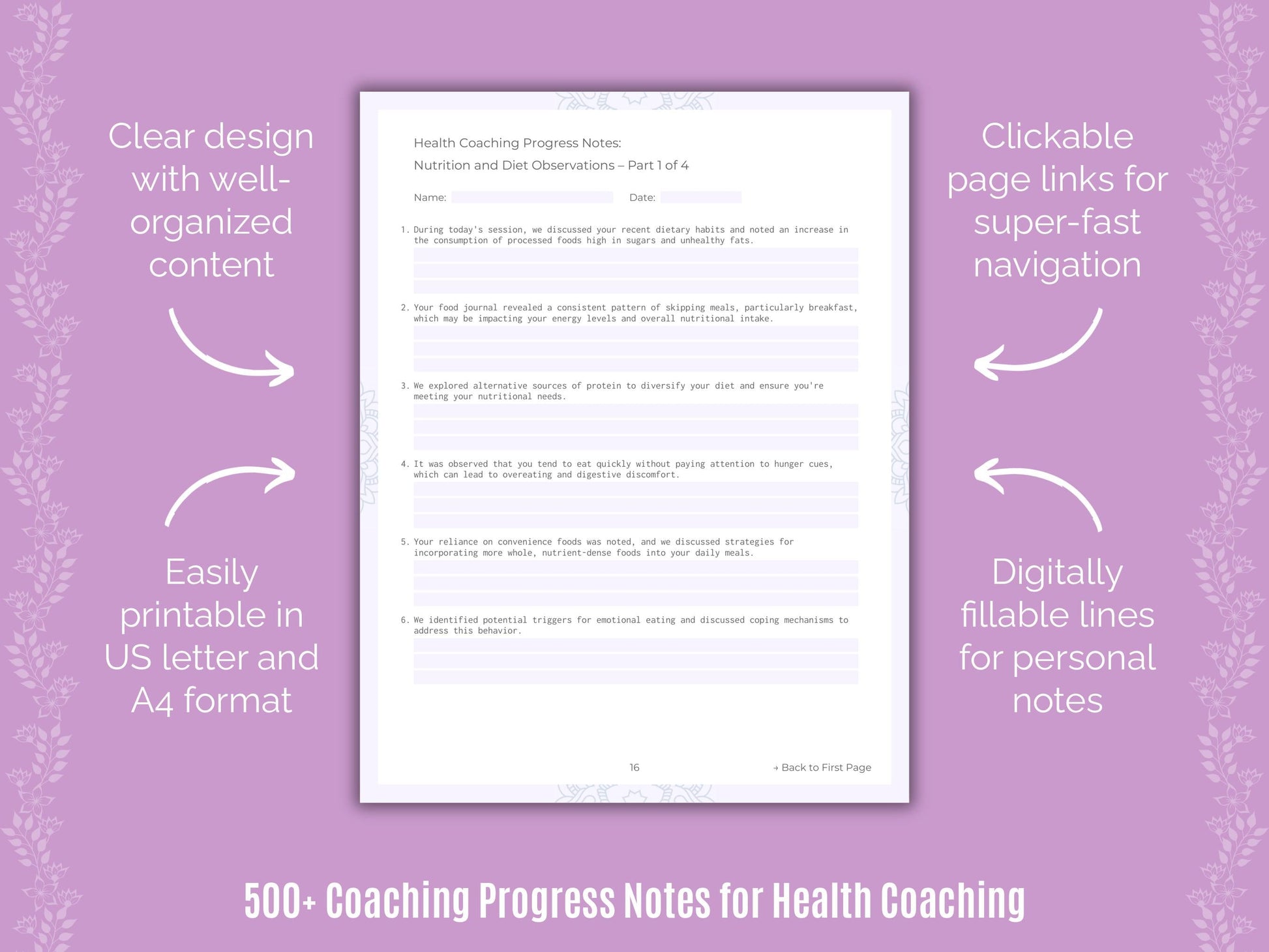 Health Coaching Templates