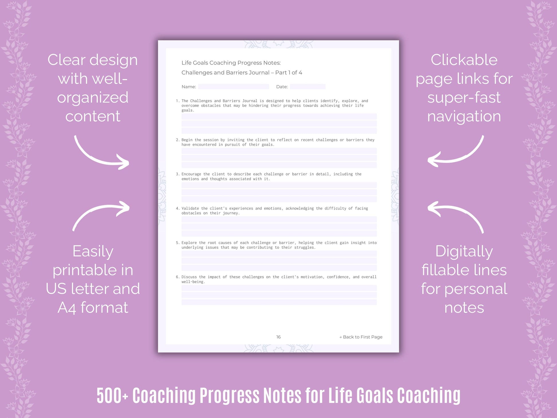 Life Goals Coaching Templates