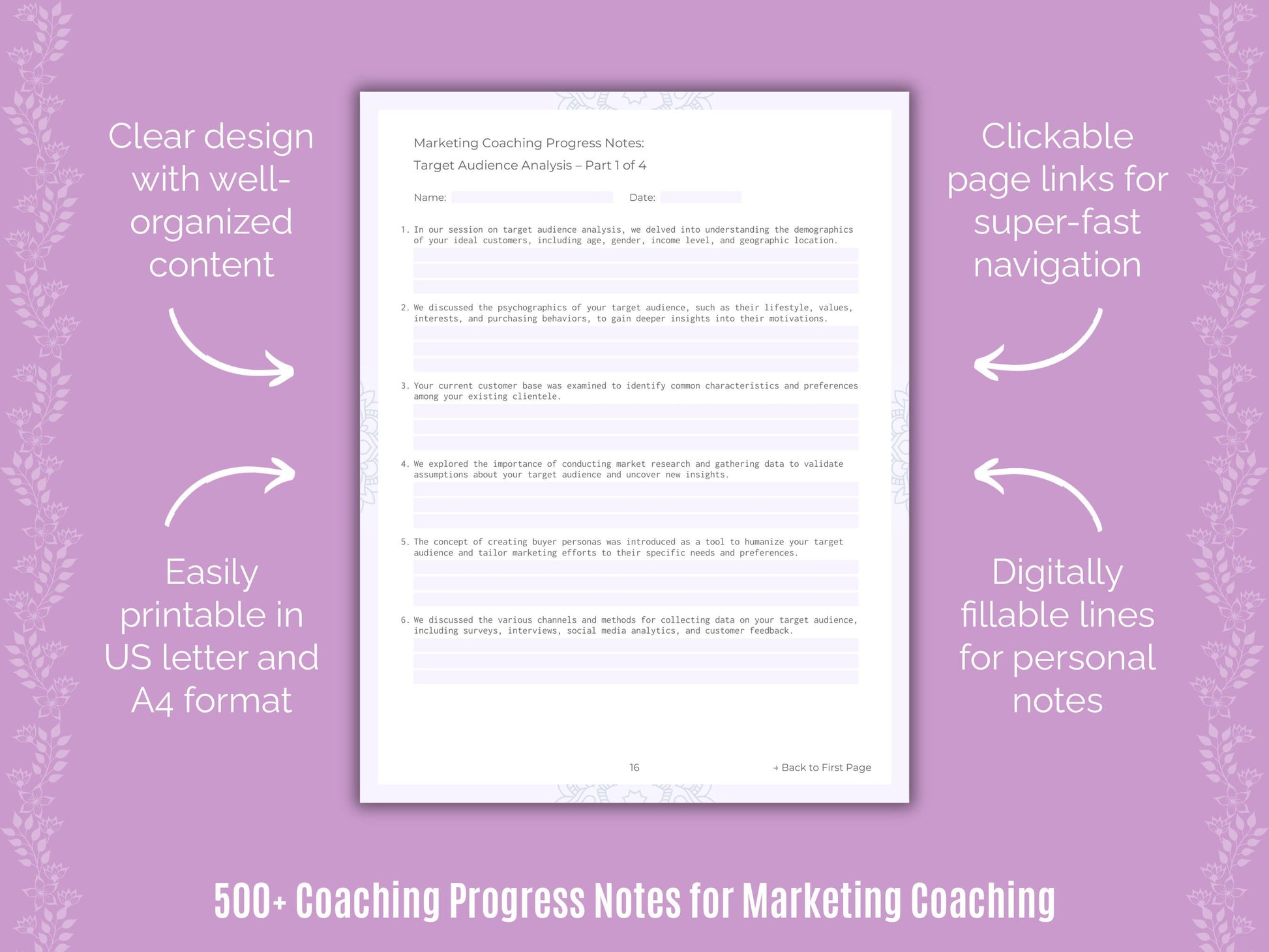 Marketing Coaching Templates