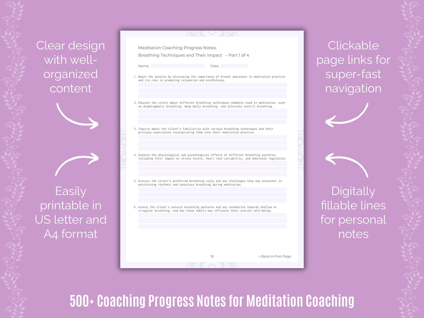 Meditation Coaching Templates