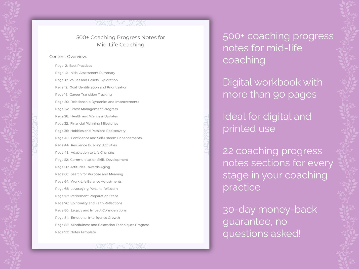 Mid-Life Coaching Worksheets