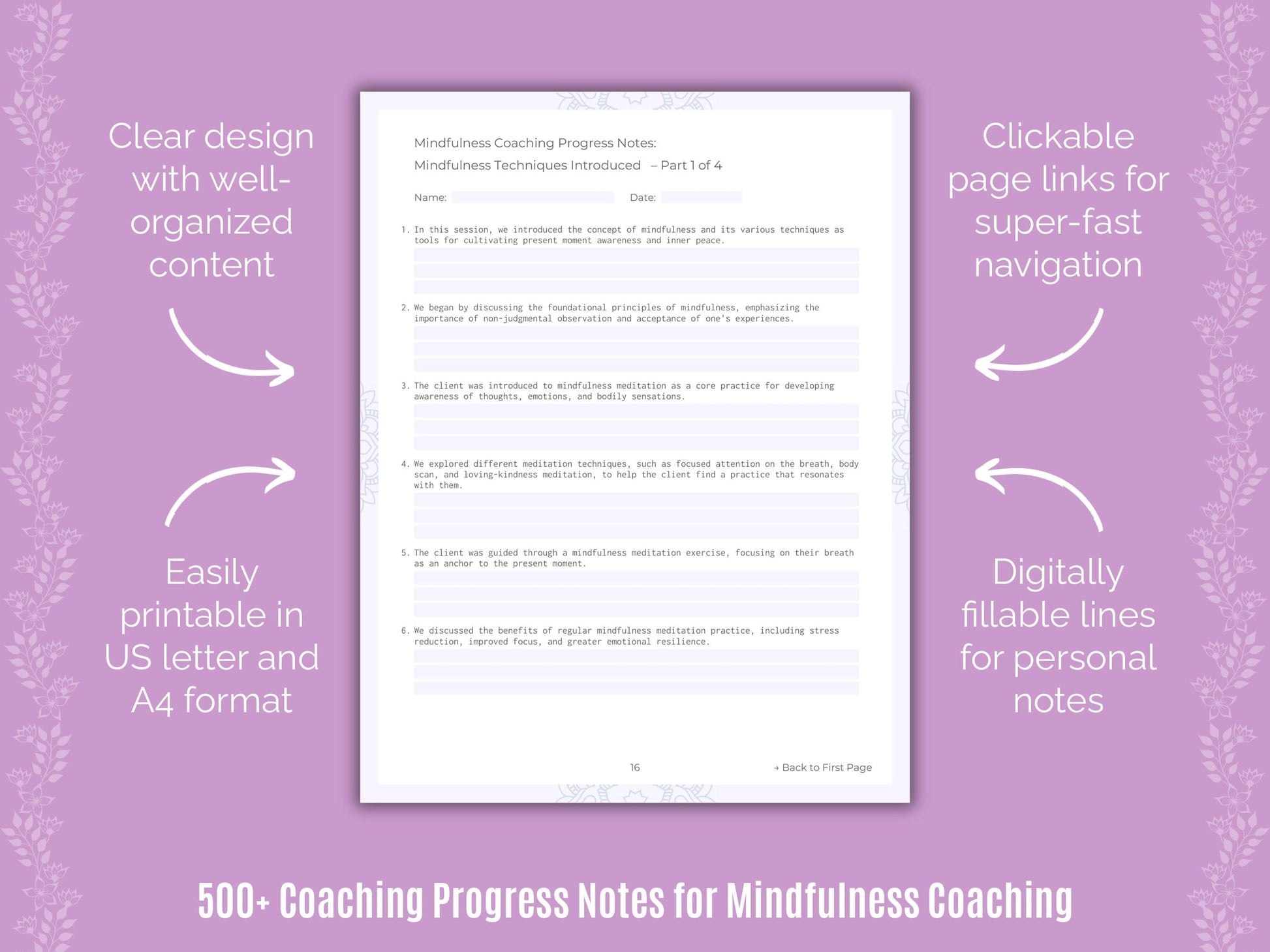 Mindfulness Coaching Templates