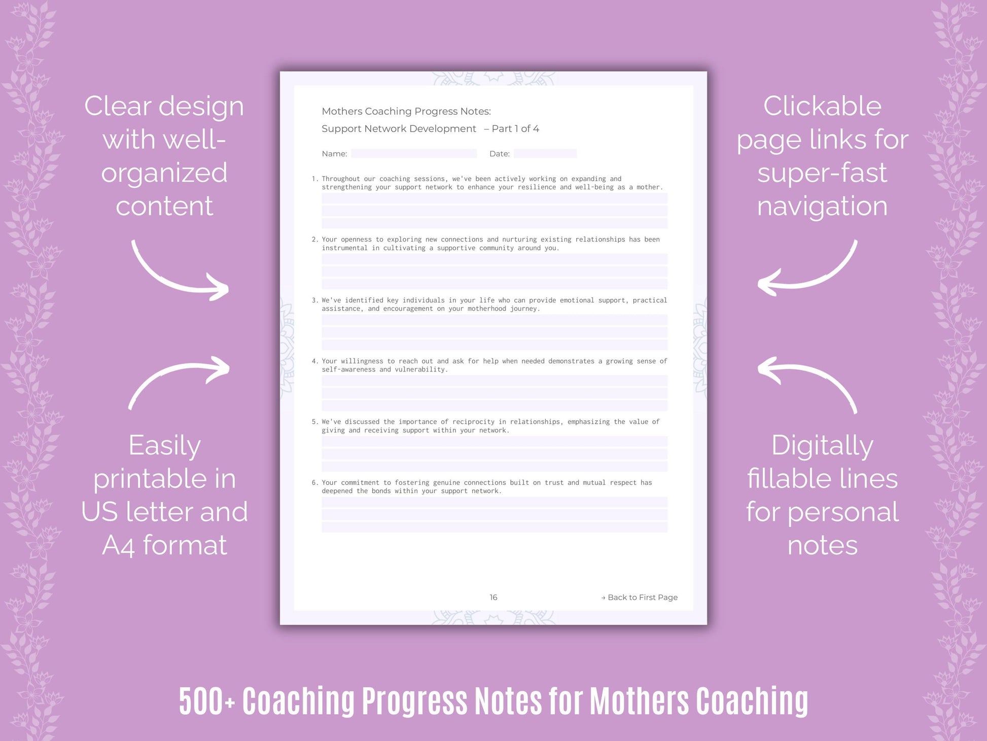 Mothers Coaching Templates