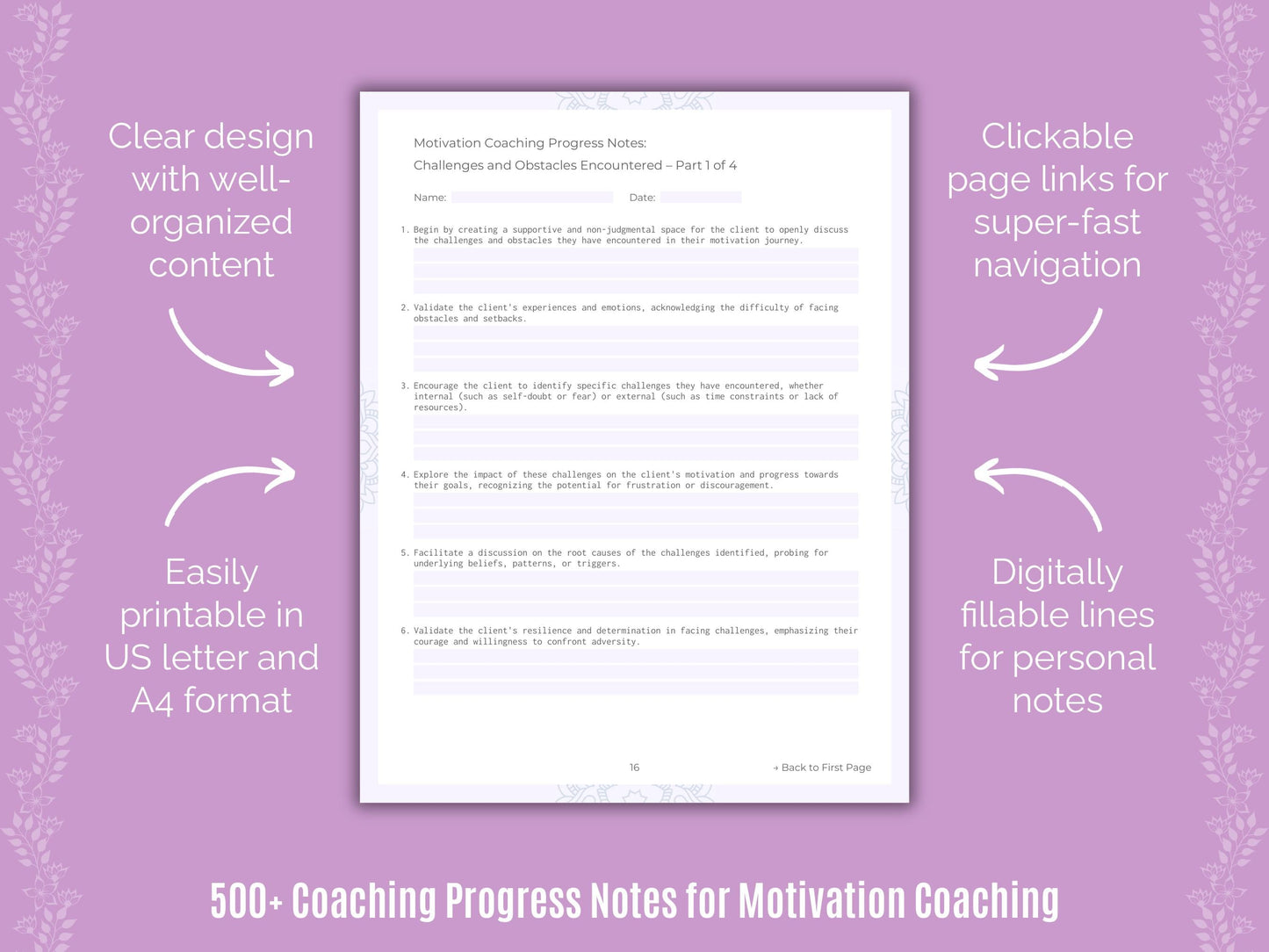 Motivation Coaching Templates