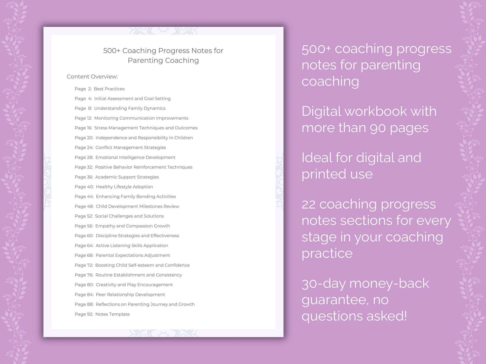 Parenting Coaching Worksheets