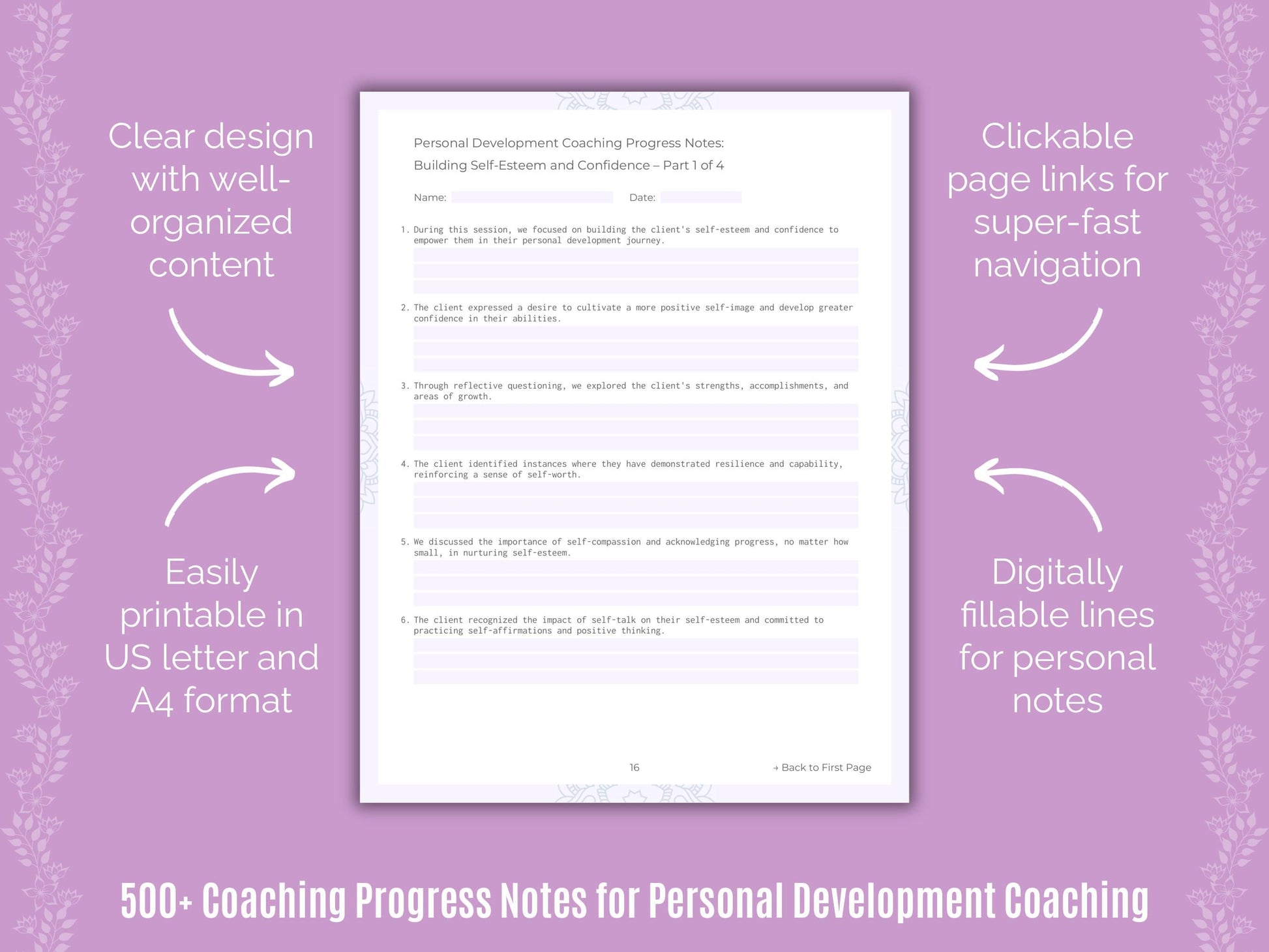 Personal Development Coaching Templates