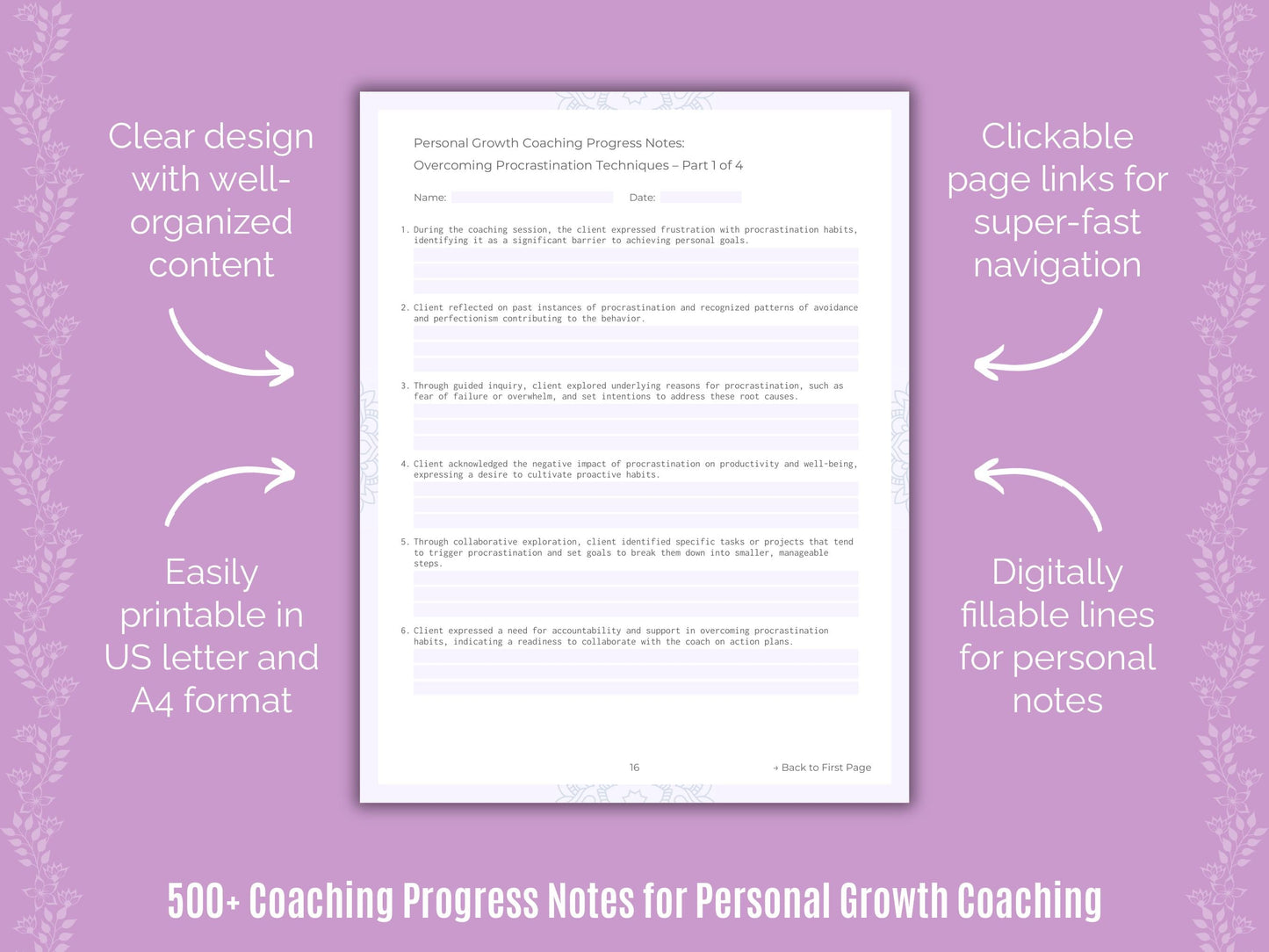 Personal Growth Coaching Templates