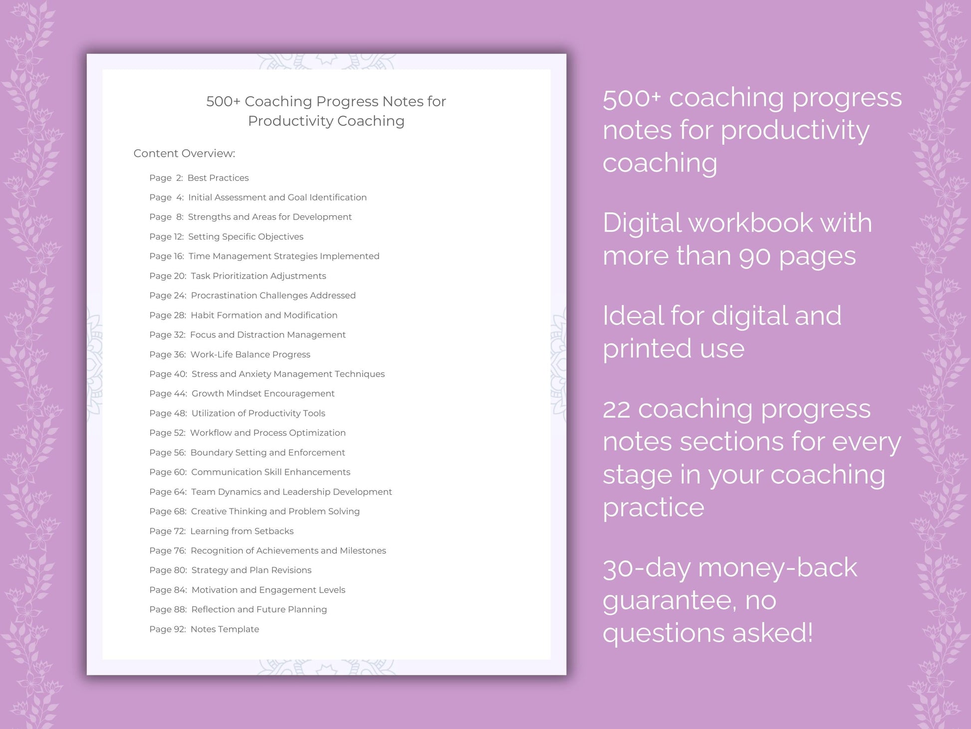 Productivity Coaching Worksheets