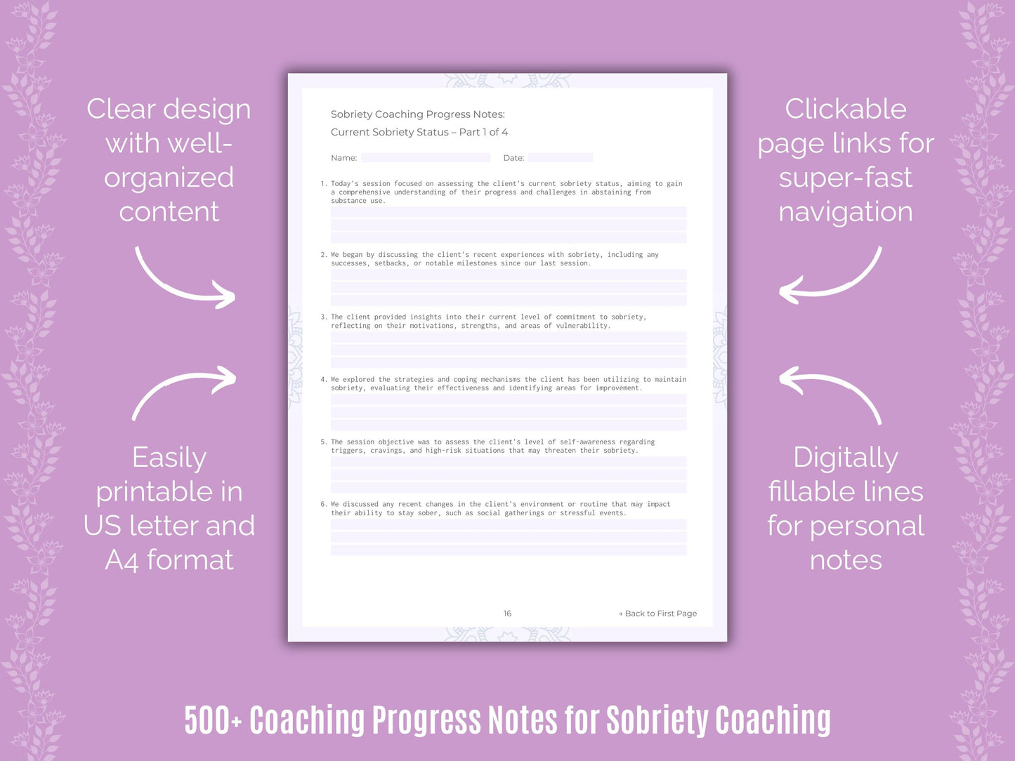 Sobriety Coaching Templates