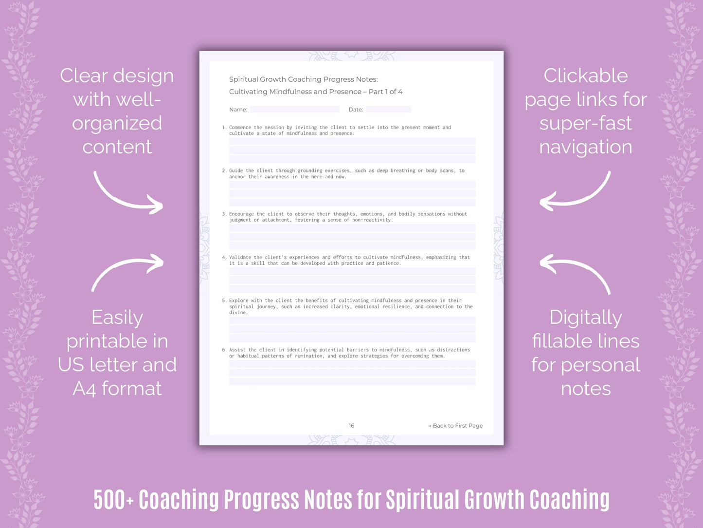 Spiritual Growth Coaching Templates