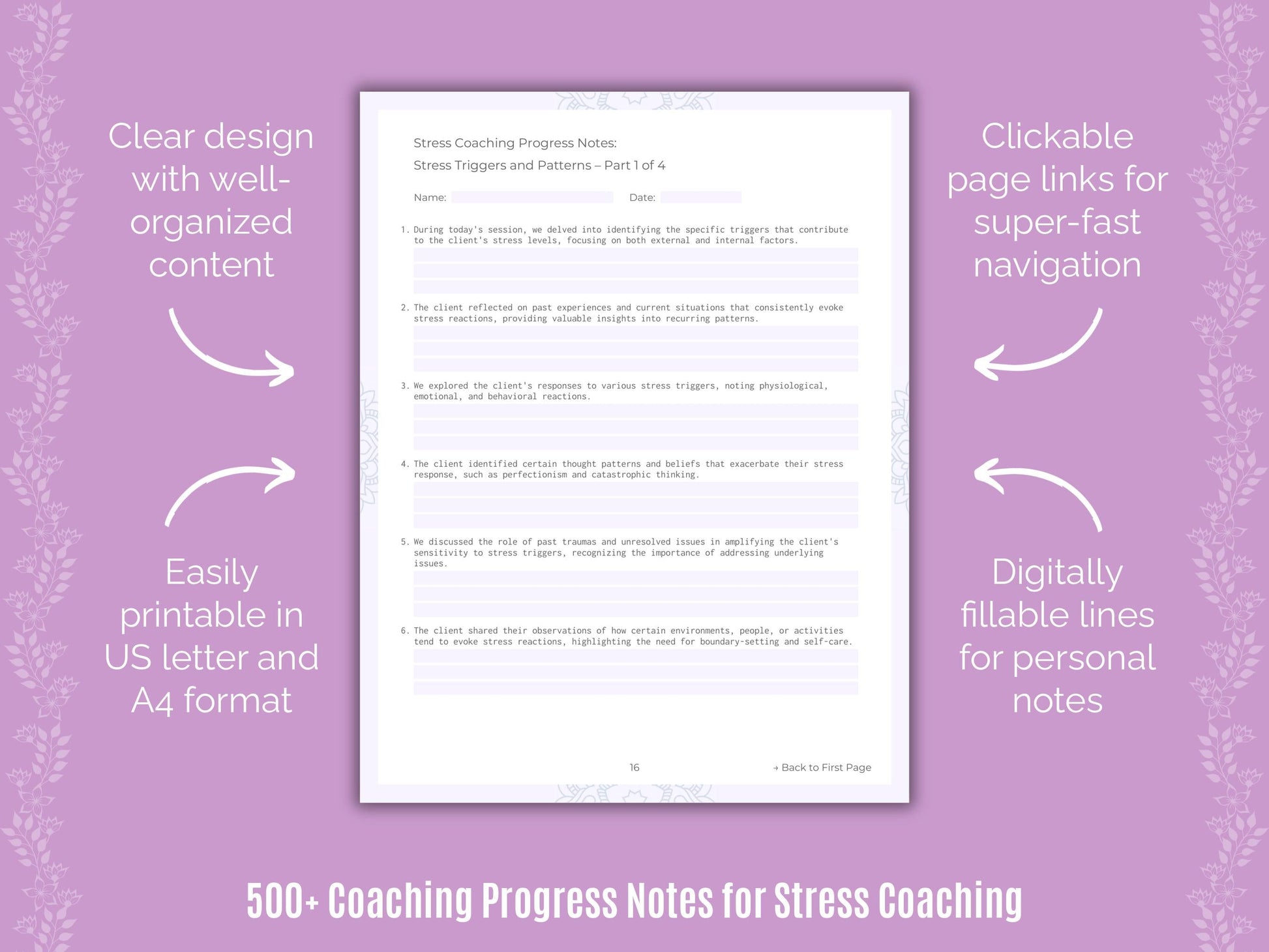 Stress Coaching Templates