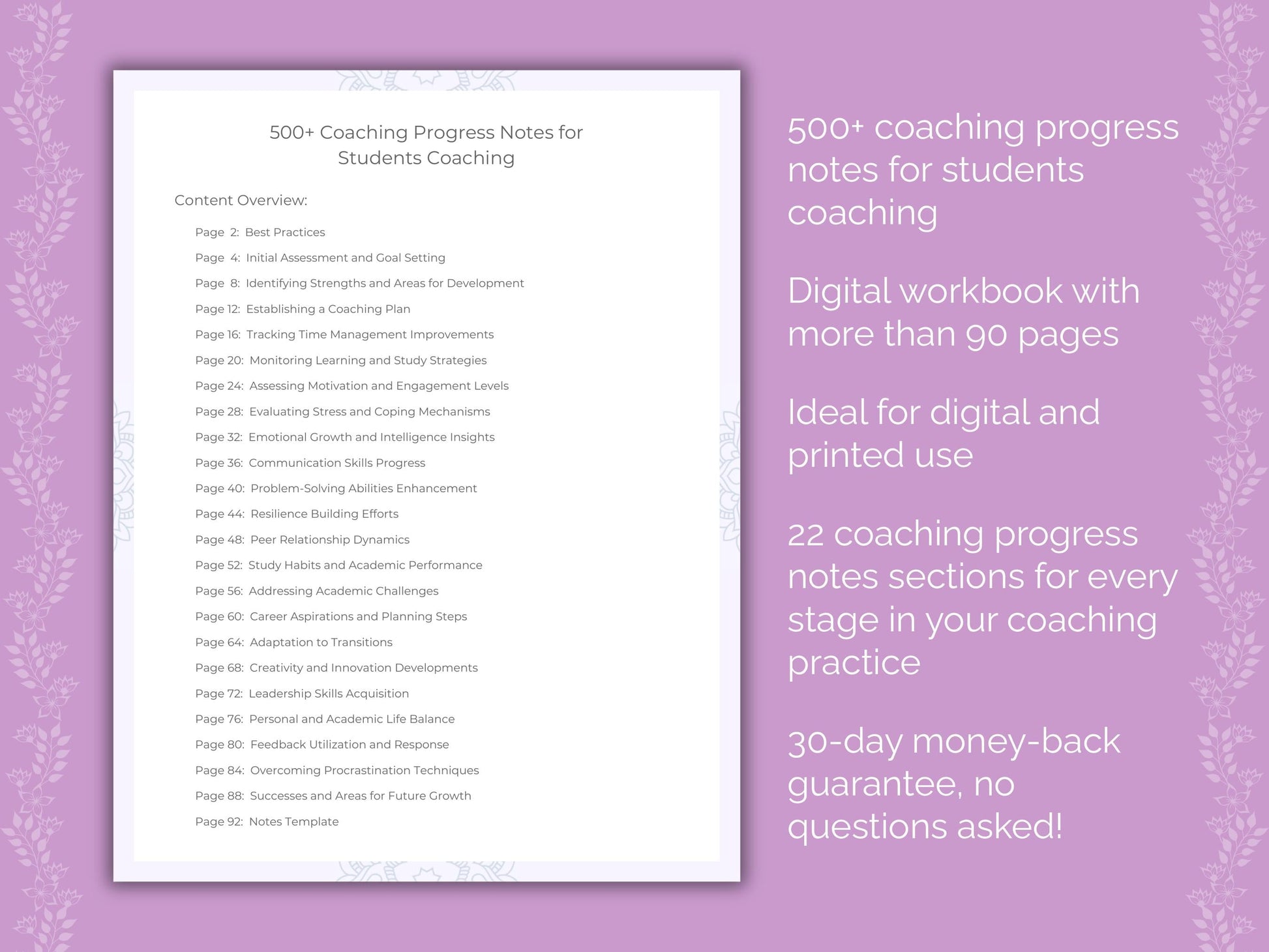 Students Coaching Worksheets