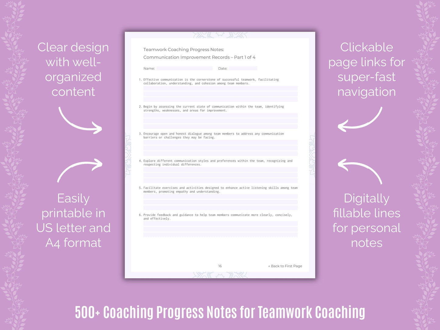 Teamwork Coaching Templates