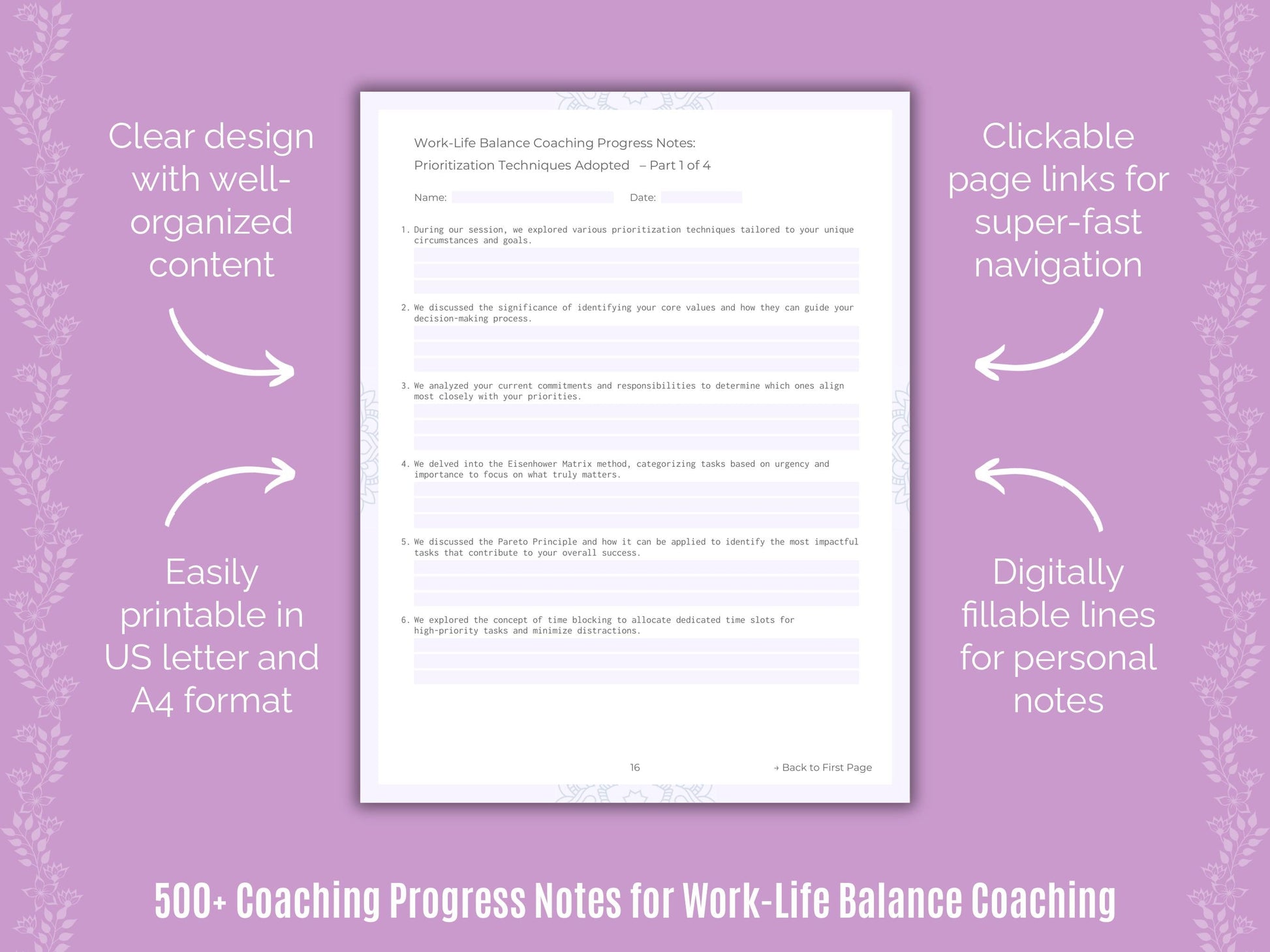 Work-Life Balance Coaching Templates