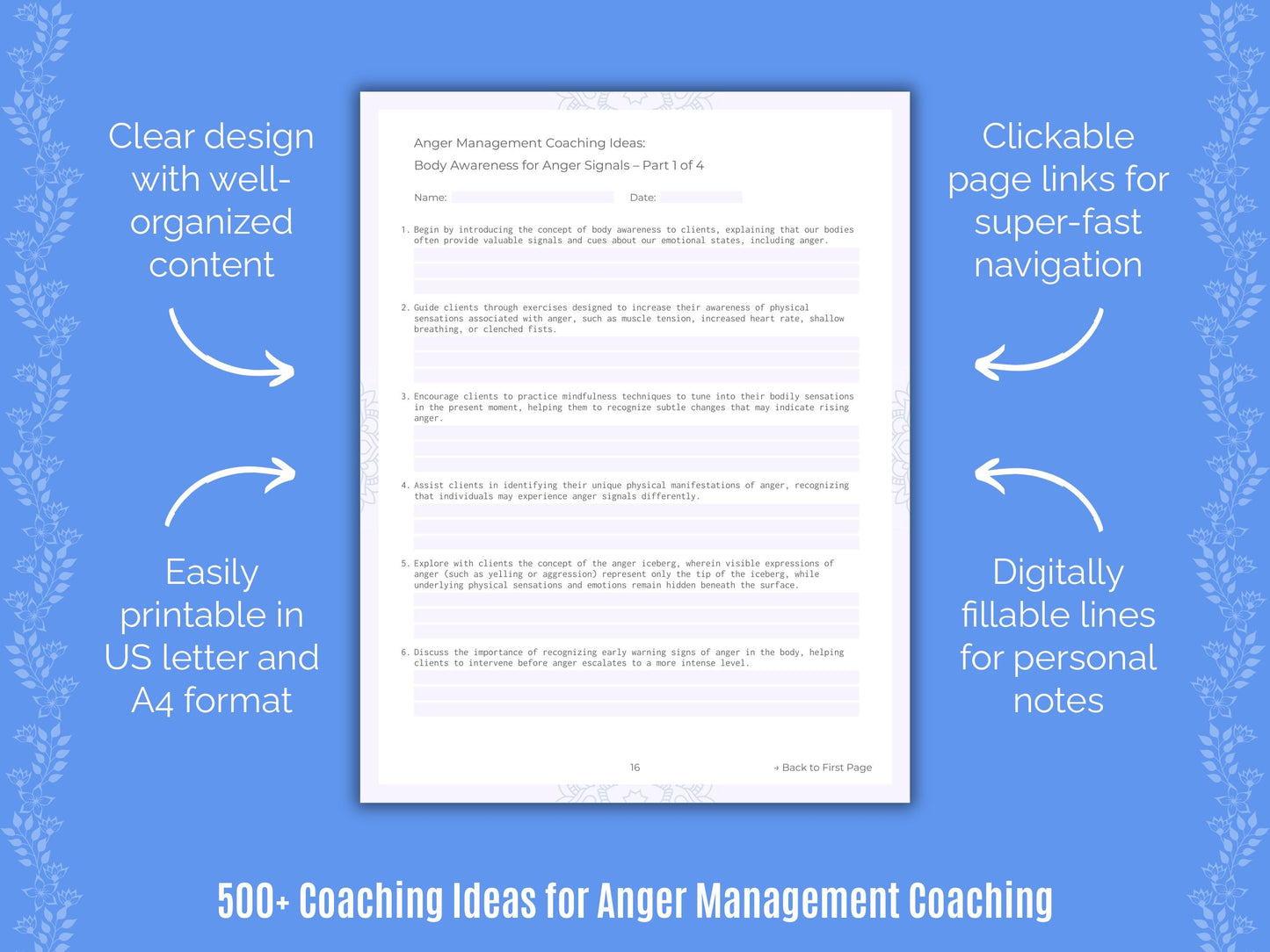 Anger Management Coaching Templates