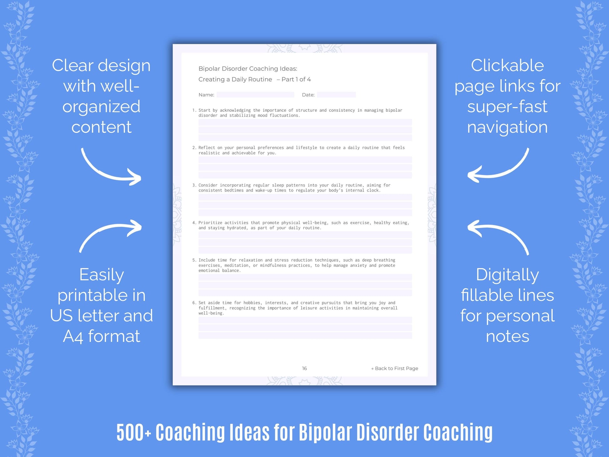 Bipolar Disorder Coaching Templates