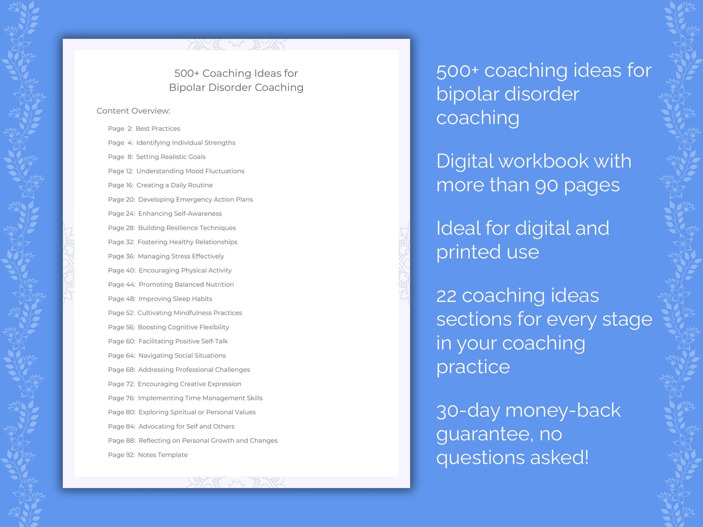 Bipolar Disorder Coaching Worksheets