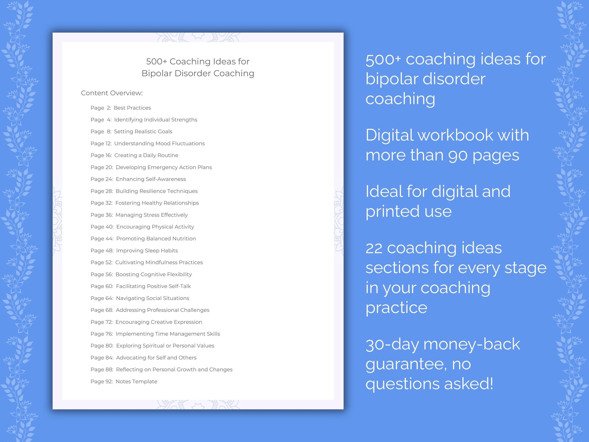 Bipolar Disorder Coaching Worksheets