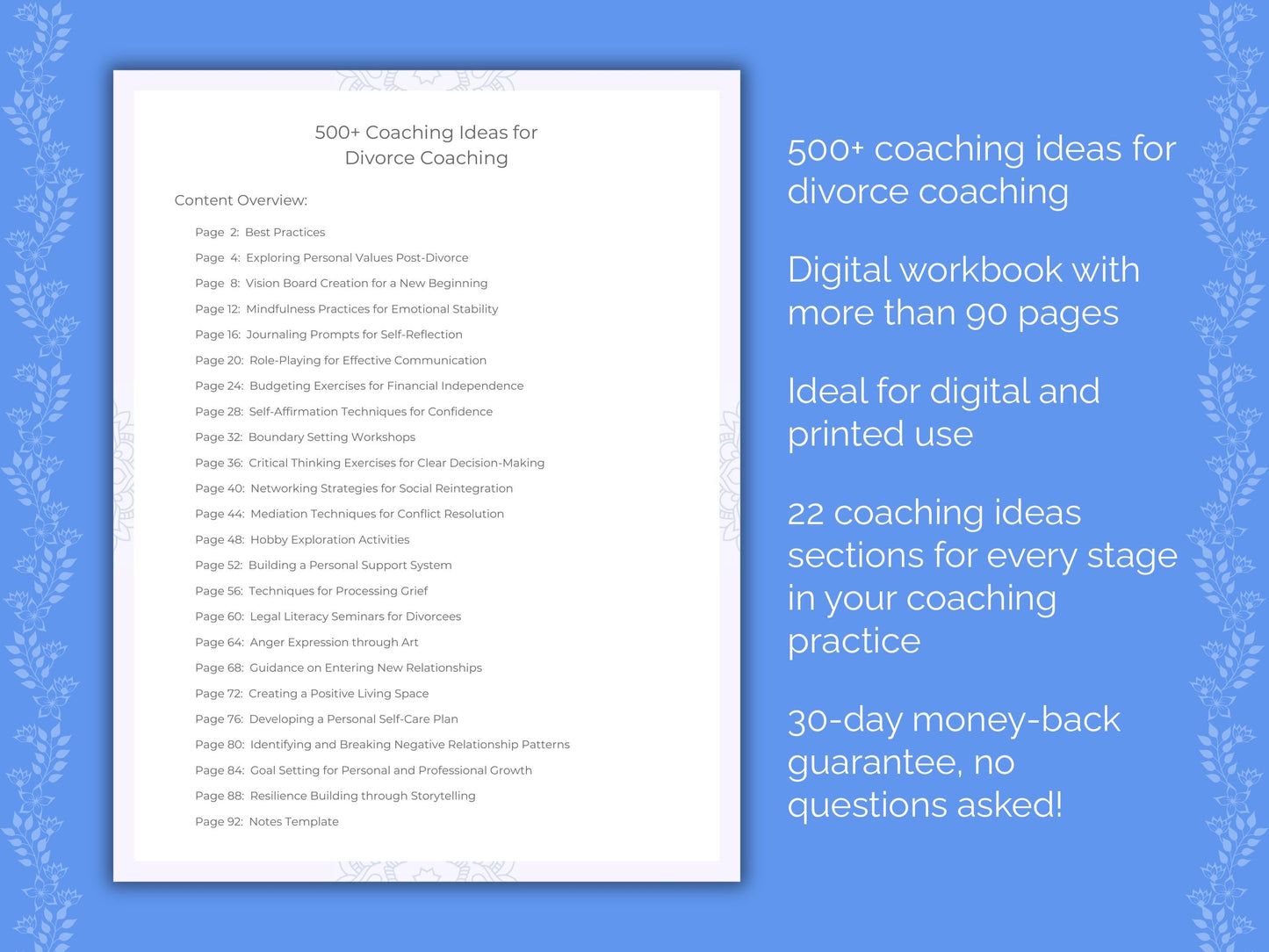 Divorce Coaching Worksheets