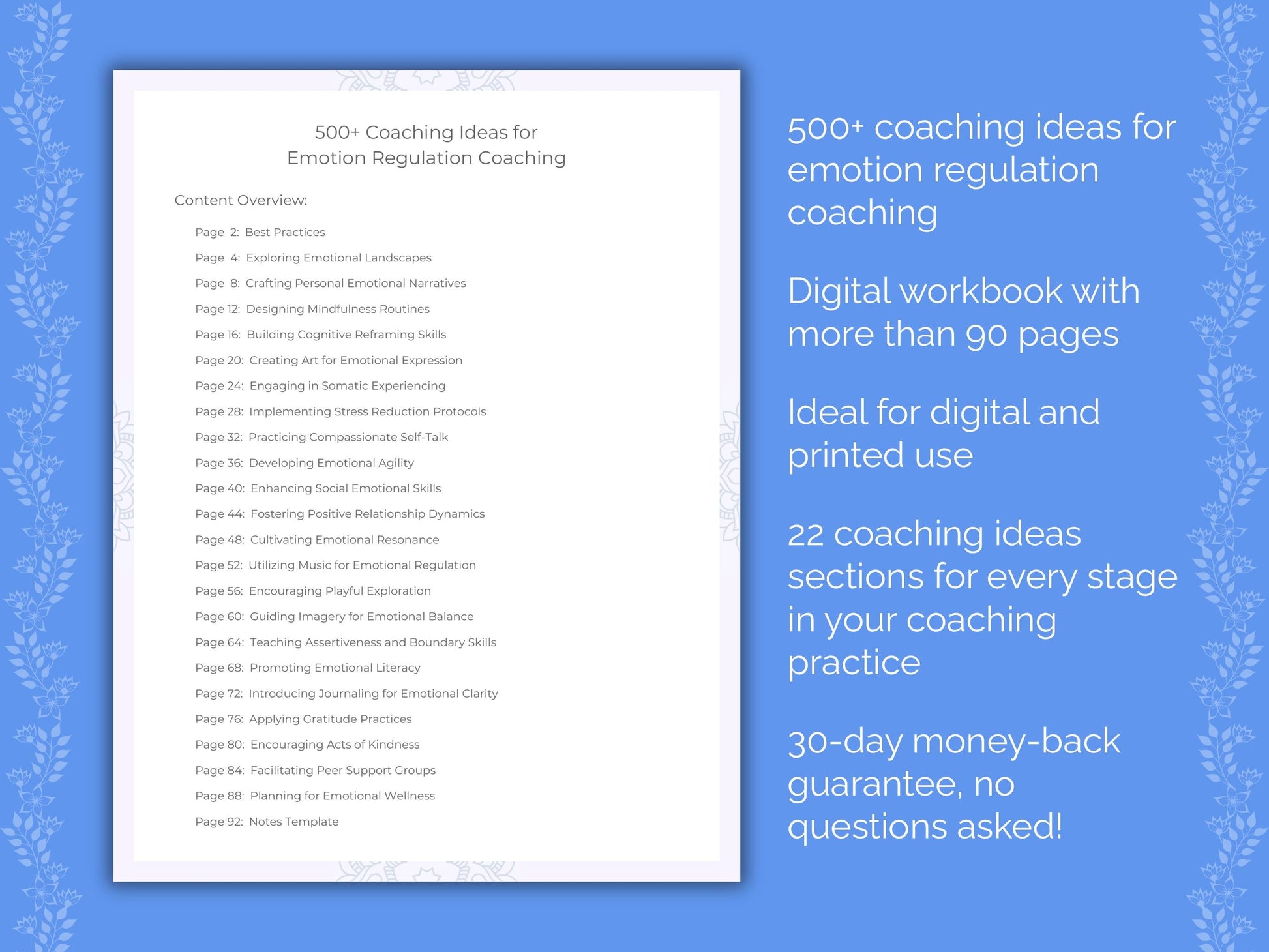 Emotion Regulation Coaching Worksheets